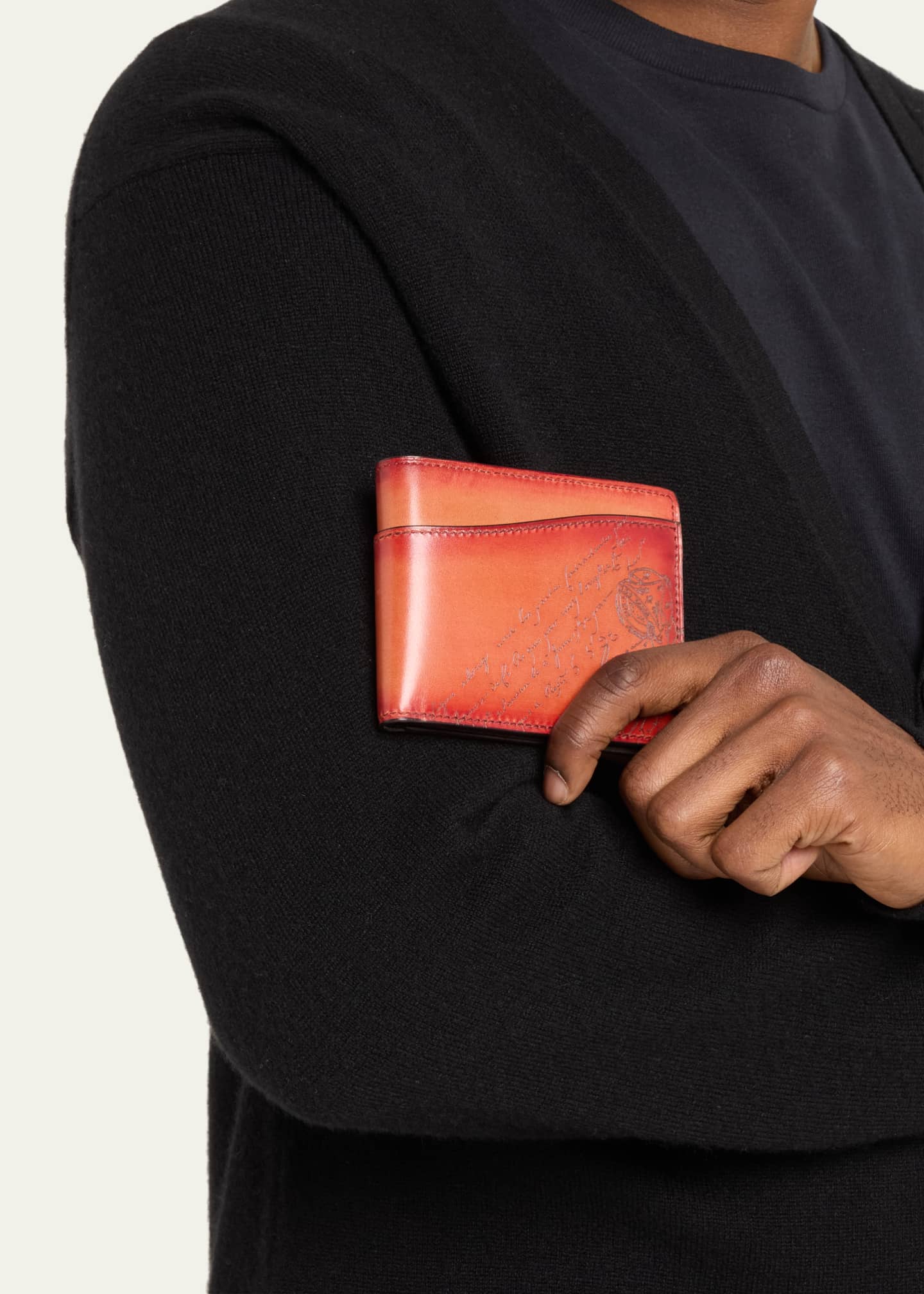 Berluti Men's Makore Slim Scritto Leather Bifold Wallet - Bergdorf