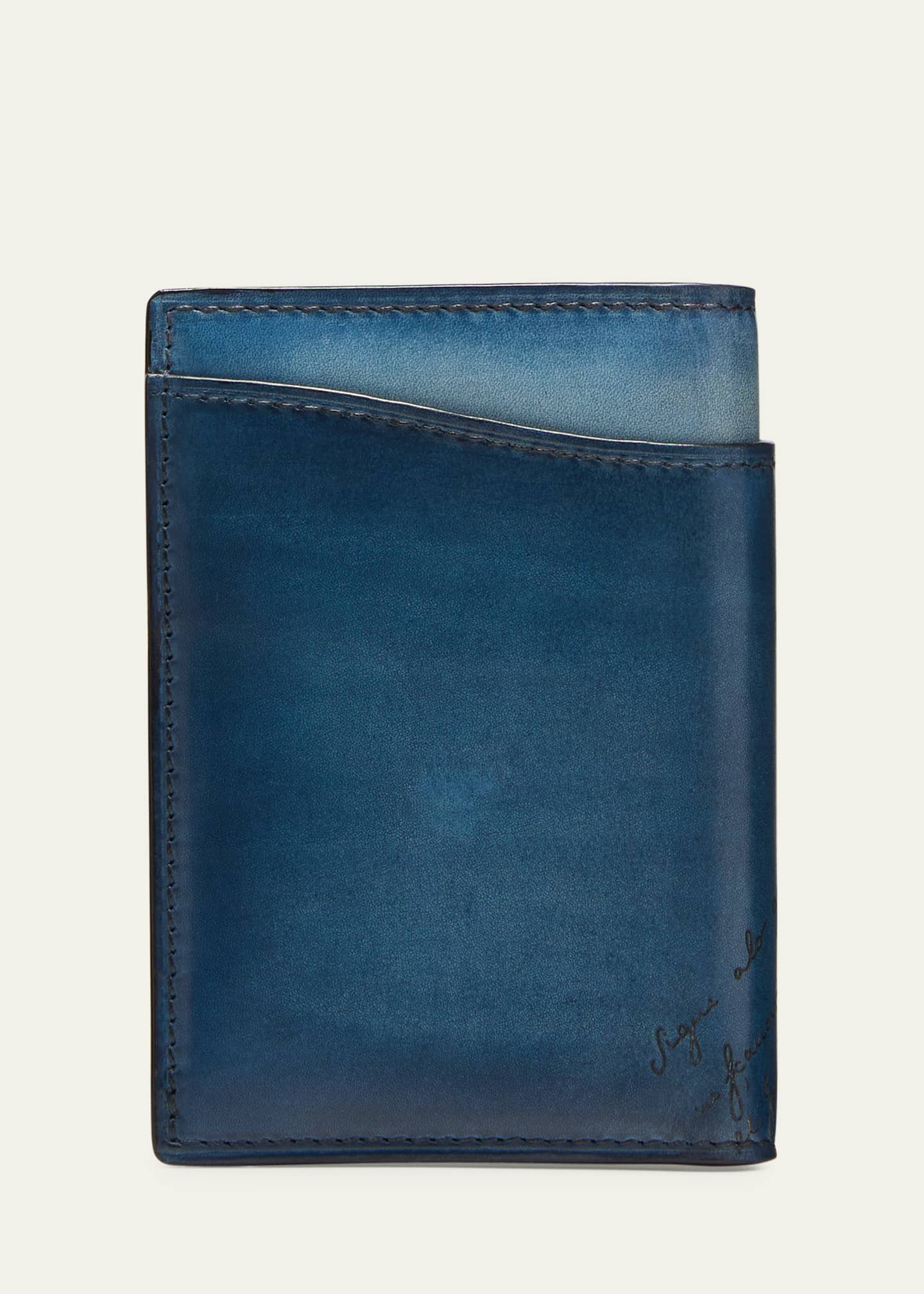 Berluti Men's Jagua Scritto Leather Bifold Card Holder Image 3 of 4