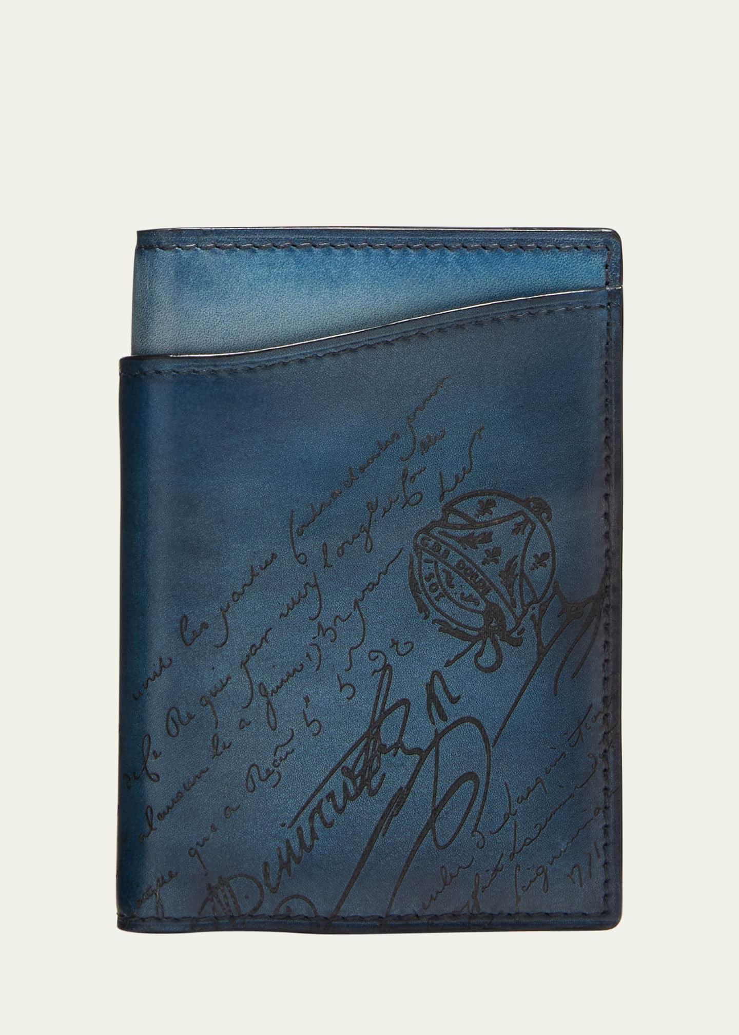 Berluti Men's Jagua Scritto Leather Bifold Card Holder Image 1 of 4