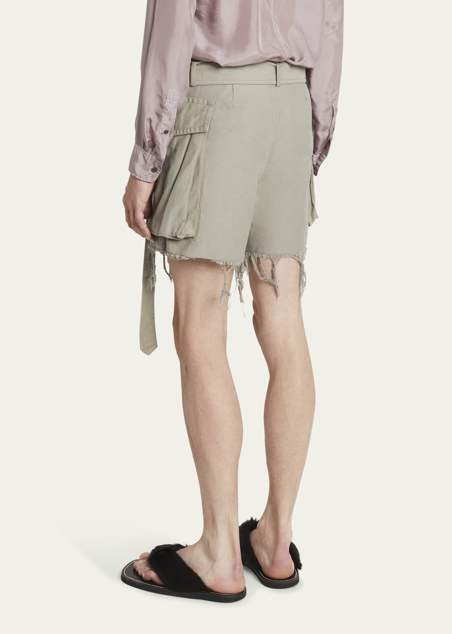 Dries Van Noten Men s Garment Dyed Heavy Cotton Frayed Cargo