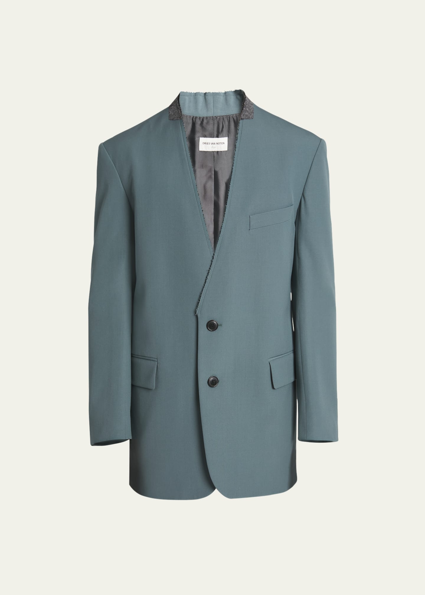 Collarless blazer mens new arrivals