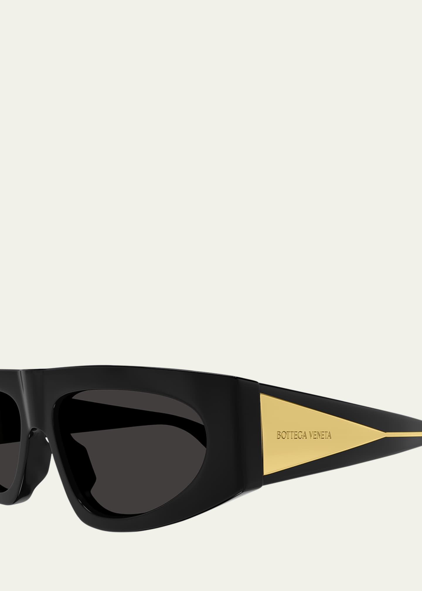 Bottega Veneta Engraved Logo Acetate Rectangle Sunglasses Image 3 of 3