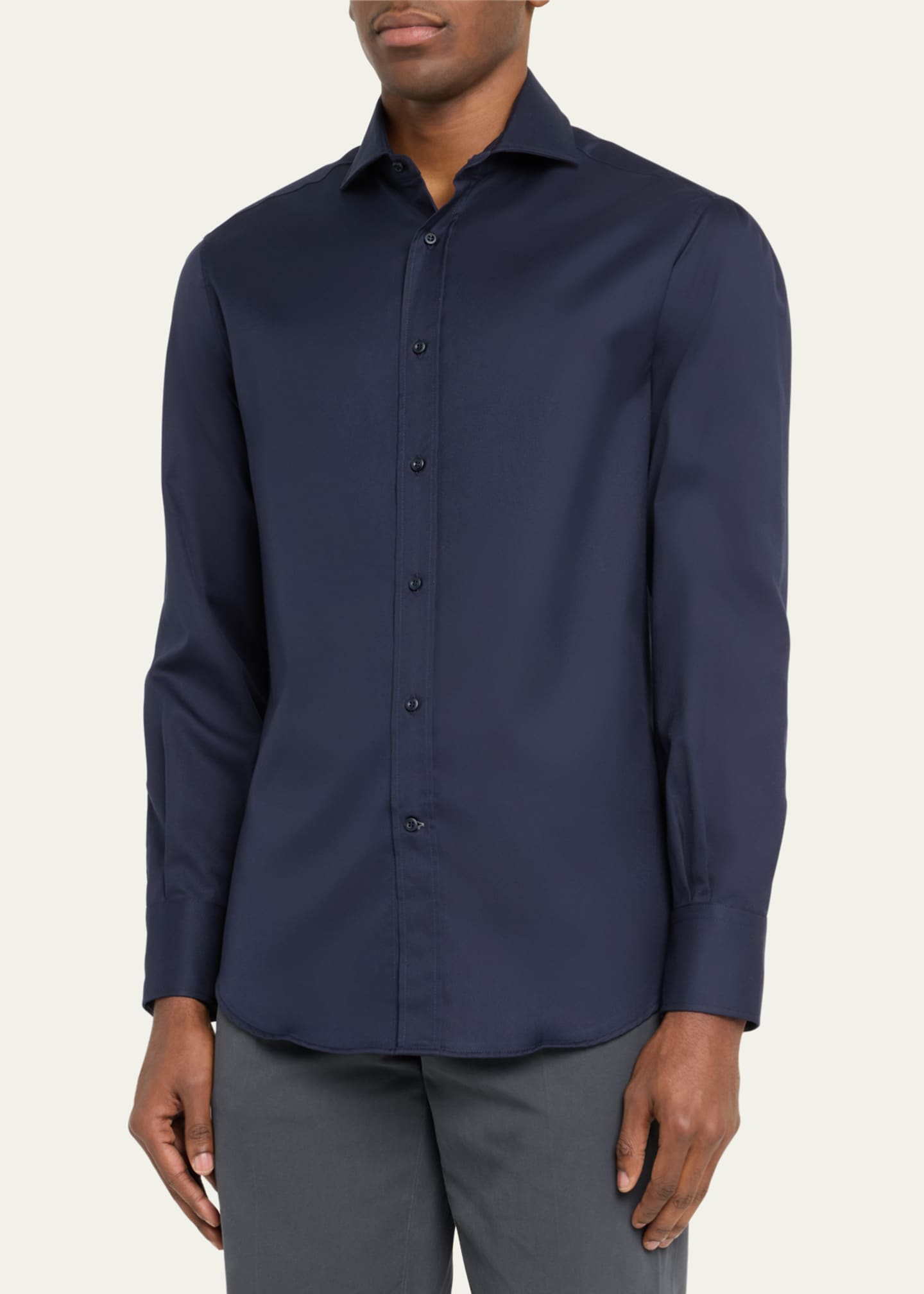 Brunello Cucinelli Men's Cotton Classic-Fit Sport Shirt Image 4 of 5
