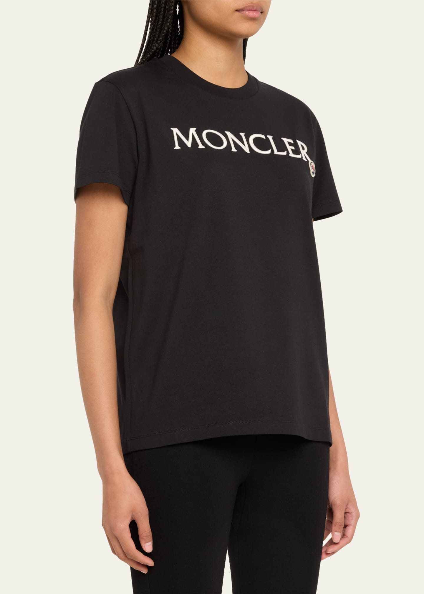 Moncler Embroidered Logo Short-Sleeve T-Shirt Image 4 of 5