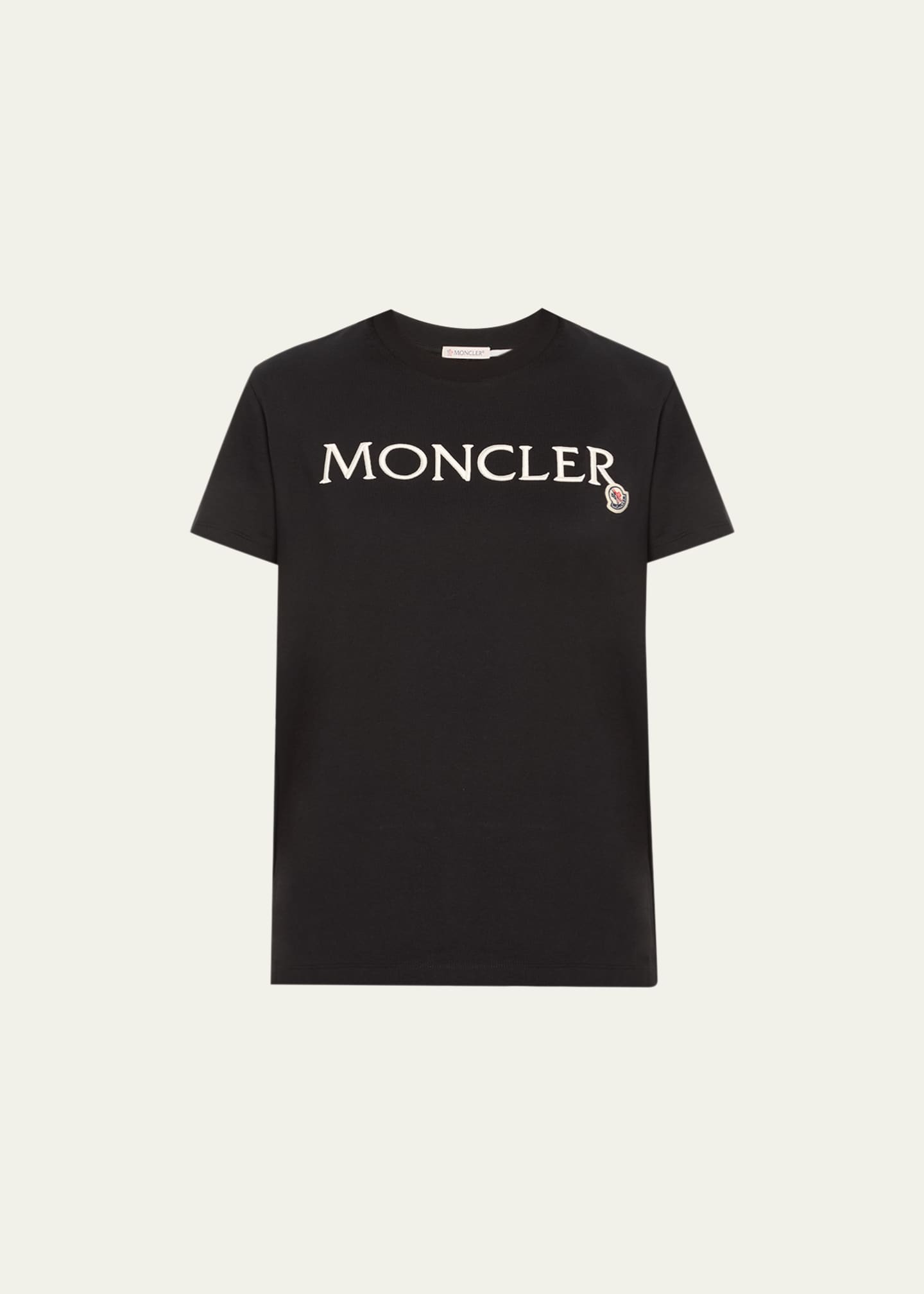 Moncler Embroidered Logo Short-Sleeve T-Shirt Image 1 of 5