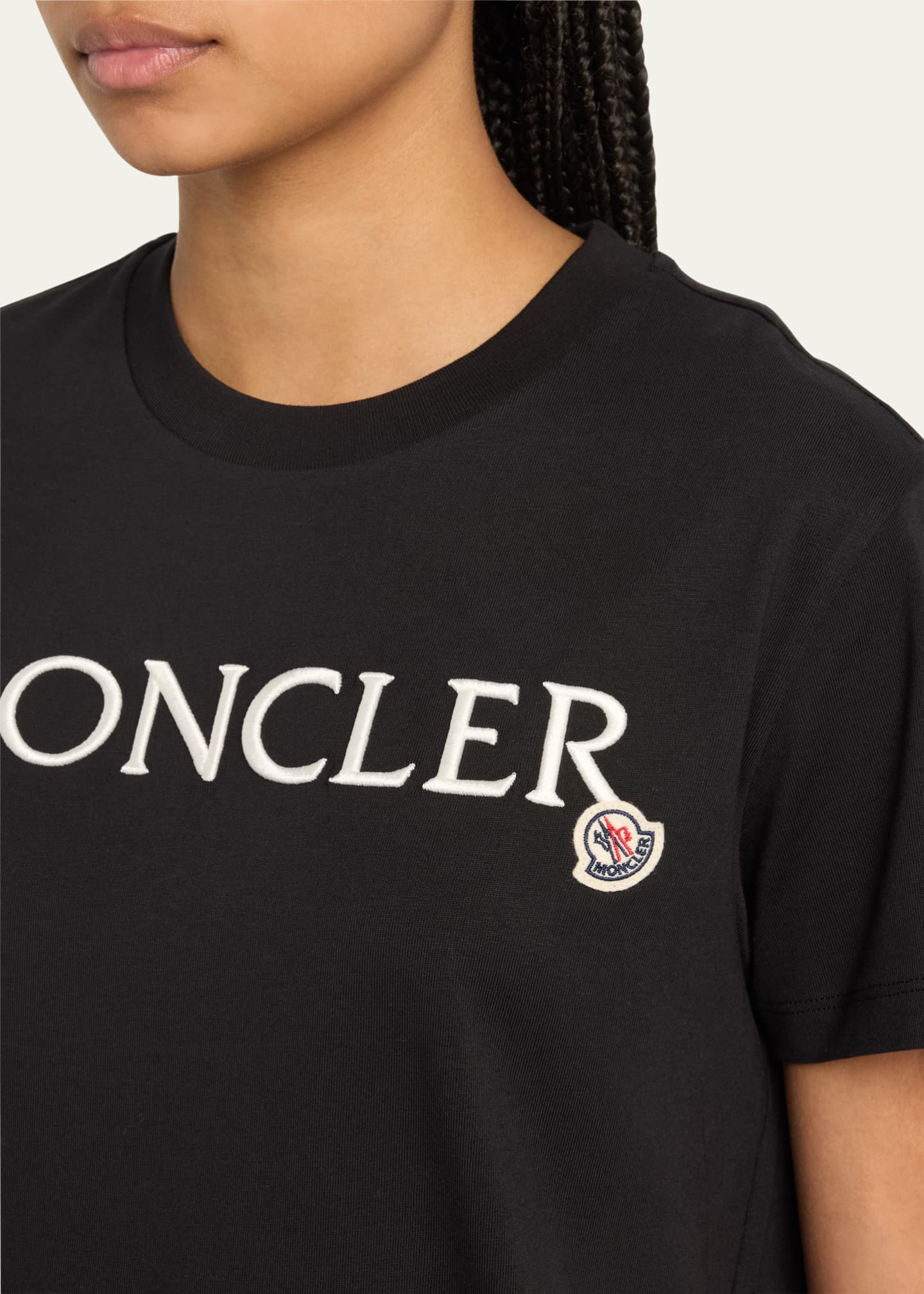 ☆【MONCLER】☆logo embroidered short sleeve T-shir.t☆ Moncler Embroidered Logo Short-Sleeve T-Shirt - Bergdorf Goodman
