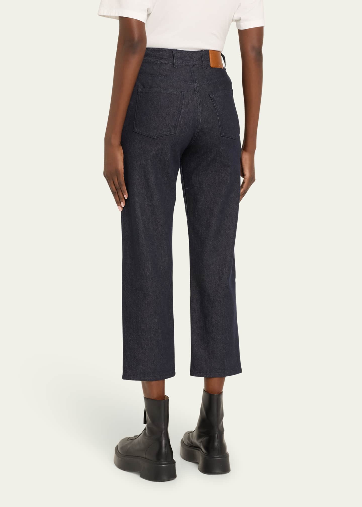 Moncler Mid-Rise Straight-Leg Cotton Stretch Trousers Image 3 of 5