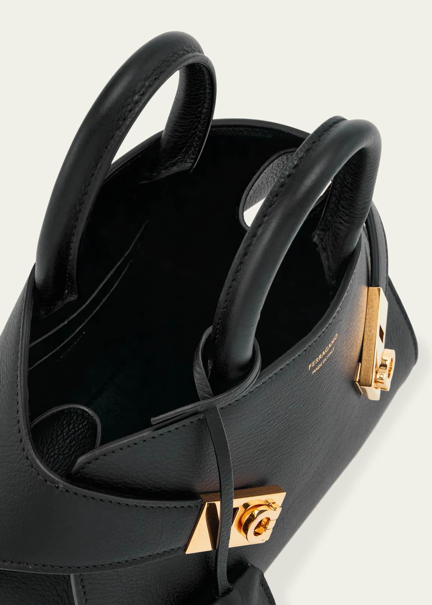 Ferragamo Mini Hug Leather Top-Handle Bag Image 4 of 5