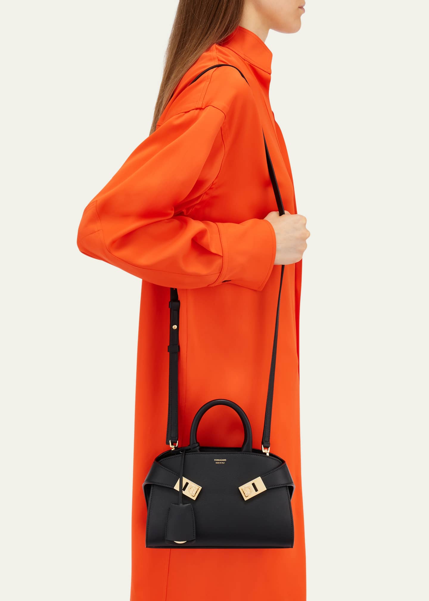 Ferragamo Mini Hug Leather Top-Handle Bag Image 5 of 5