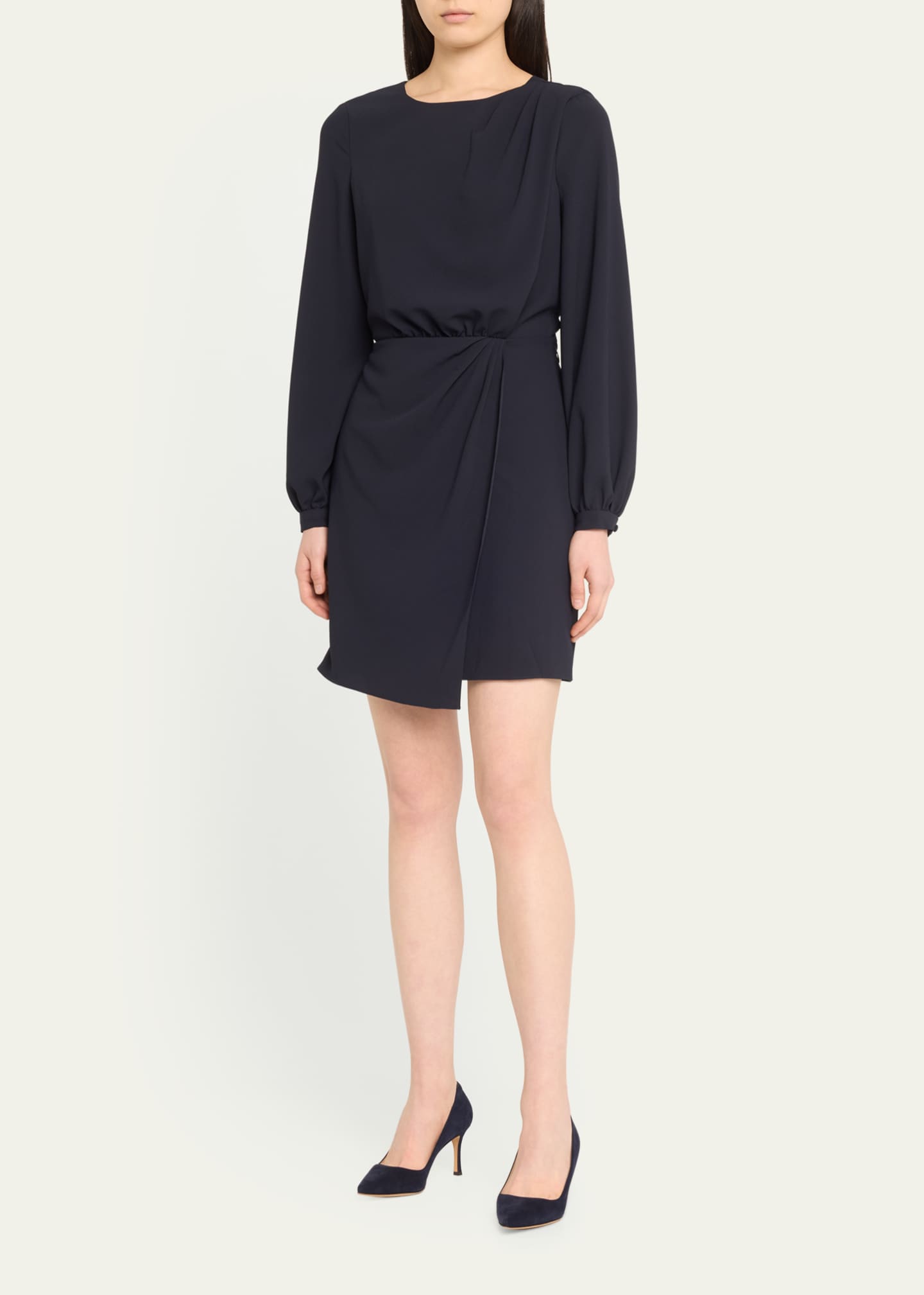 Veronica Beard Patrizia Long-Sleeve Draped Mini Dress - Bergdorf Goodman