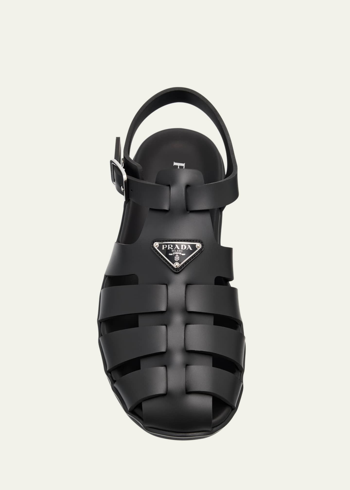 【関税＆送料込み】Prada Cage Fisherman Sandals Prada Leather Double-Buckle Fisherman Sandals | Neiman Marcus