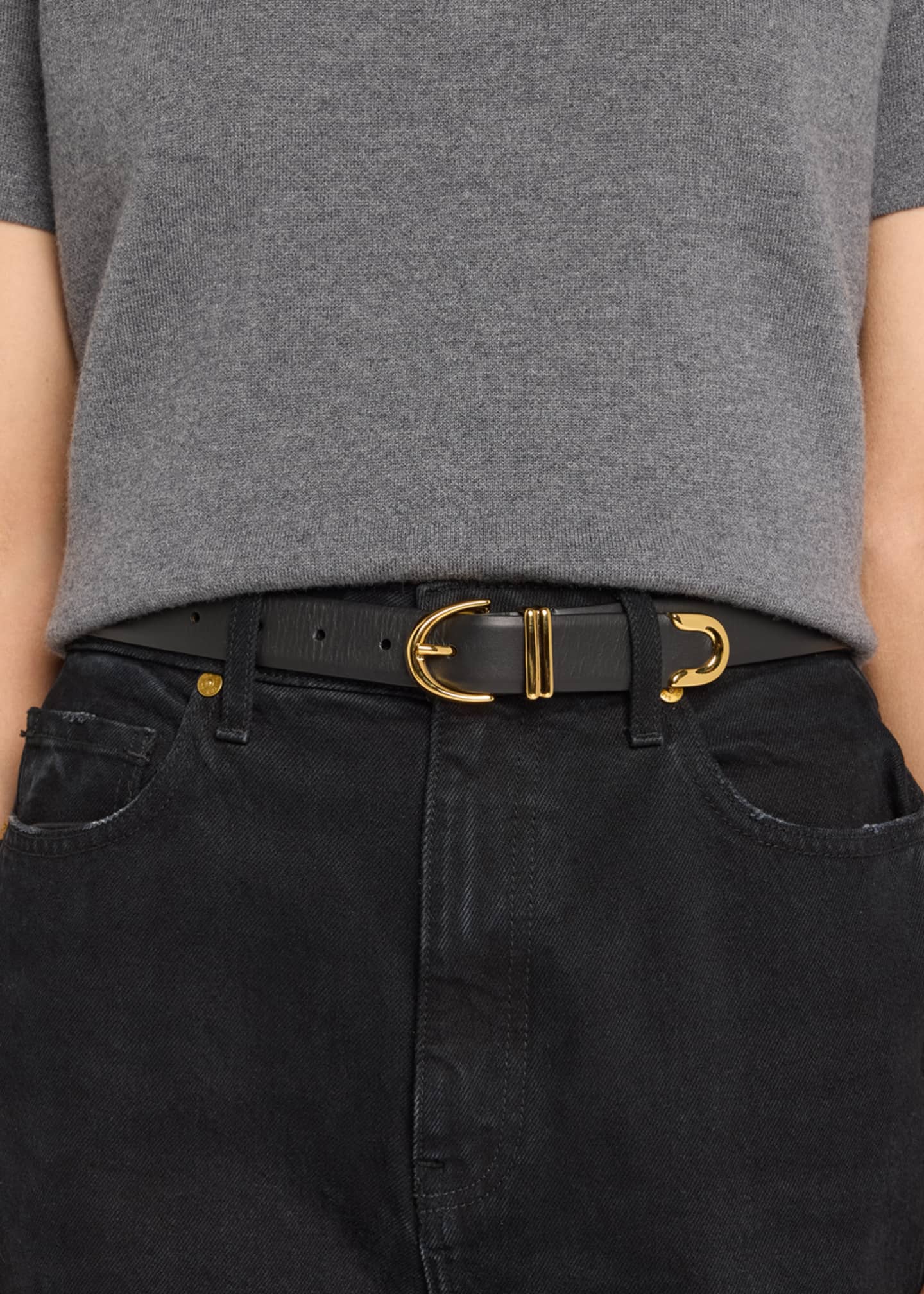 Khaite Bambi Skinny Leather Belt Image 2 of 2