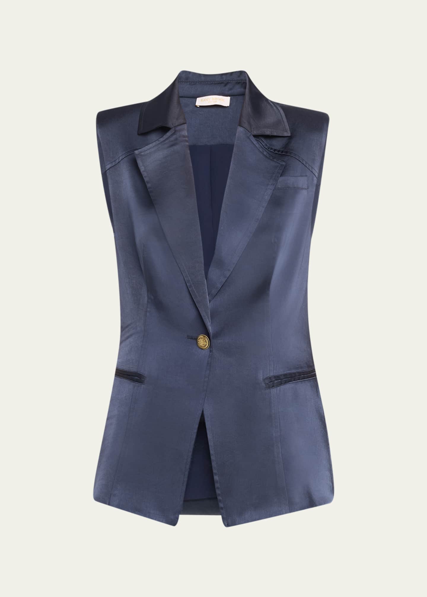 Bibiy ANGIE SLEEVELESS JACKET ネイビー Ramy Brook Angie Suiting Vest - Bergdorf Goodman