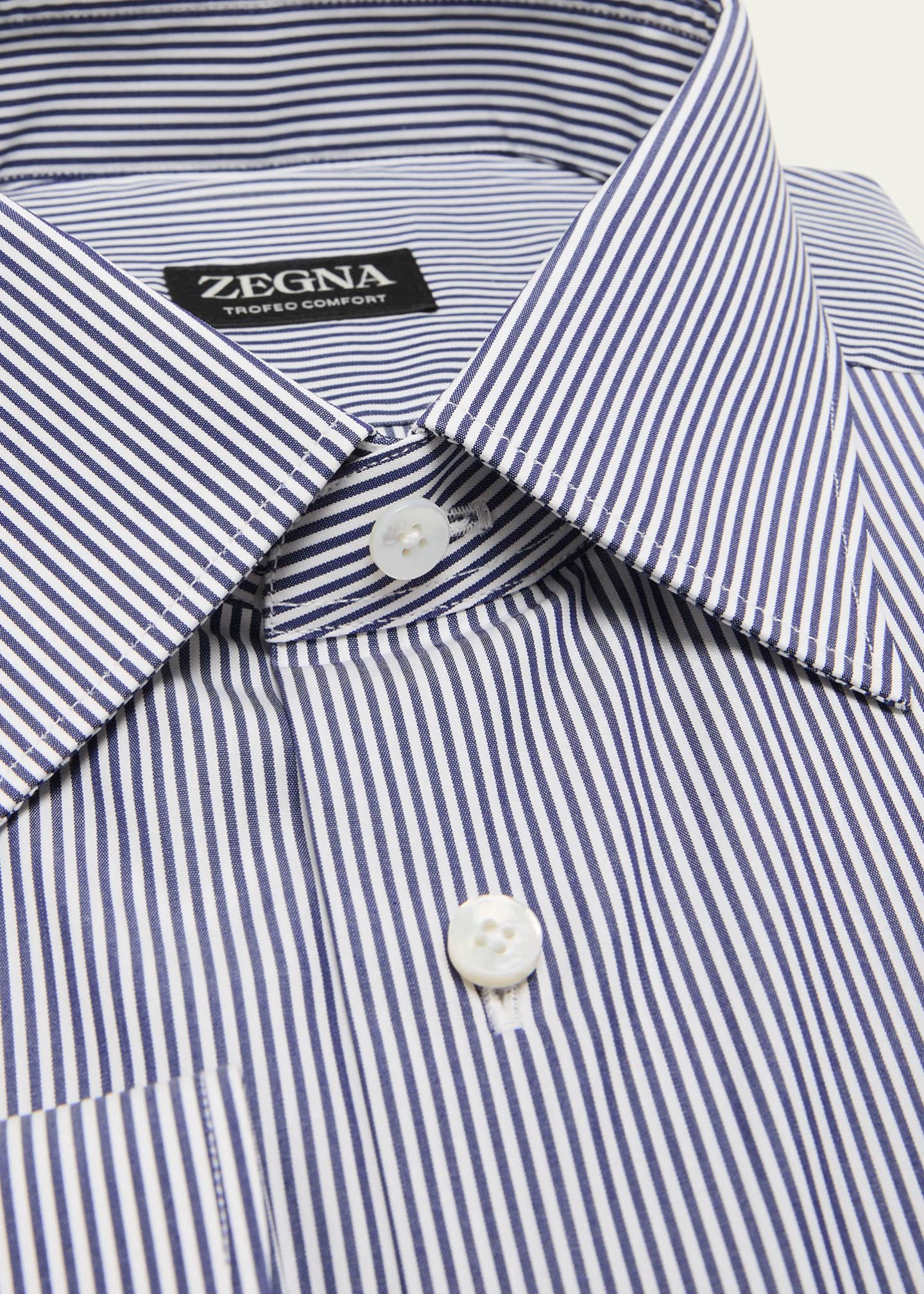 ZEGNA Men's Trofeo Comfort Pinstripe Dress Shirt - Bergdorf