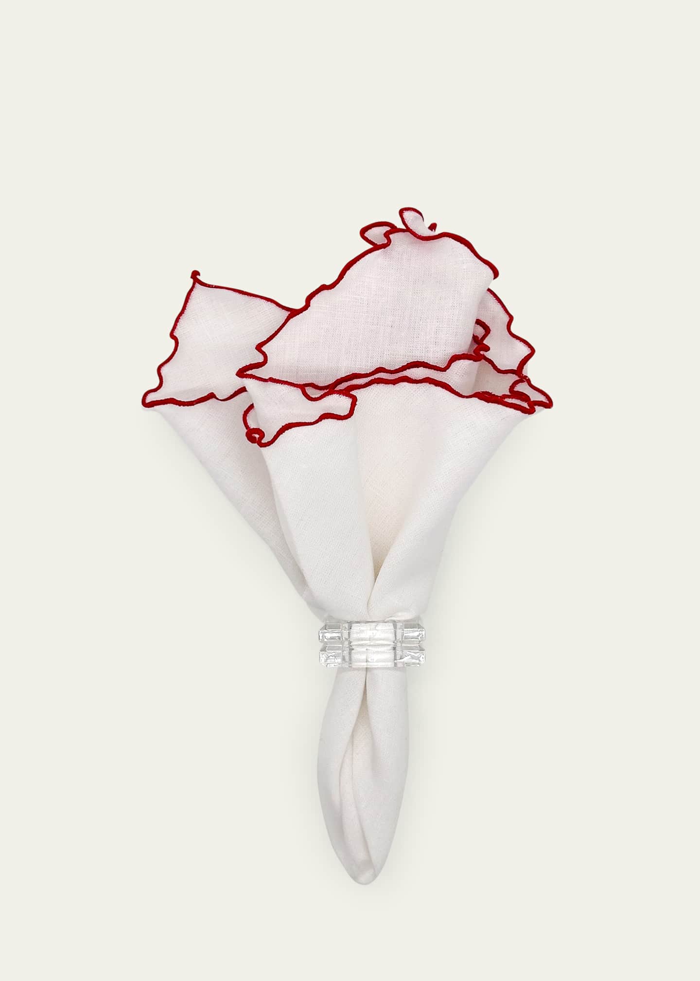 Tina Chen Designs Red Lettuce Edge Napkin Image 2 of 2