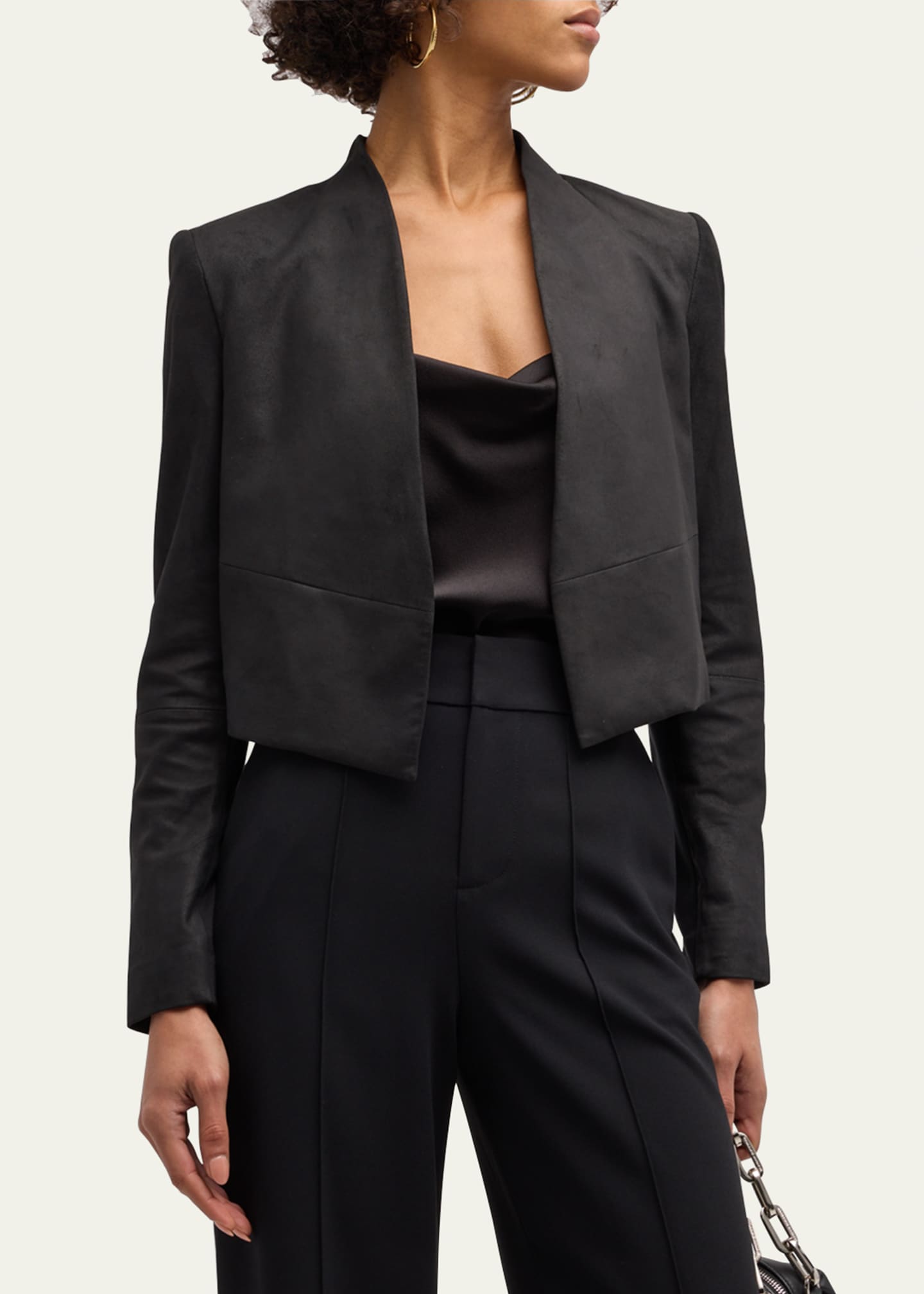 ALICE + OLIVIA New Harvey Suede Open-Front Jacket - Bergdorf Goodman
