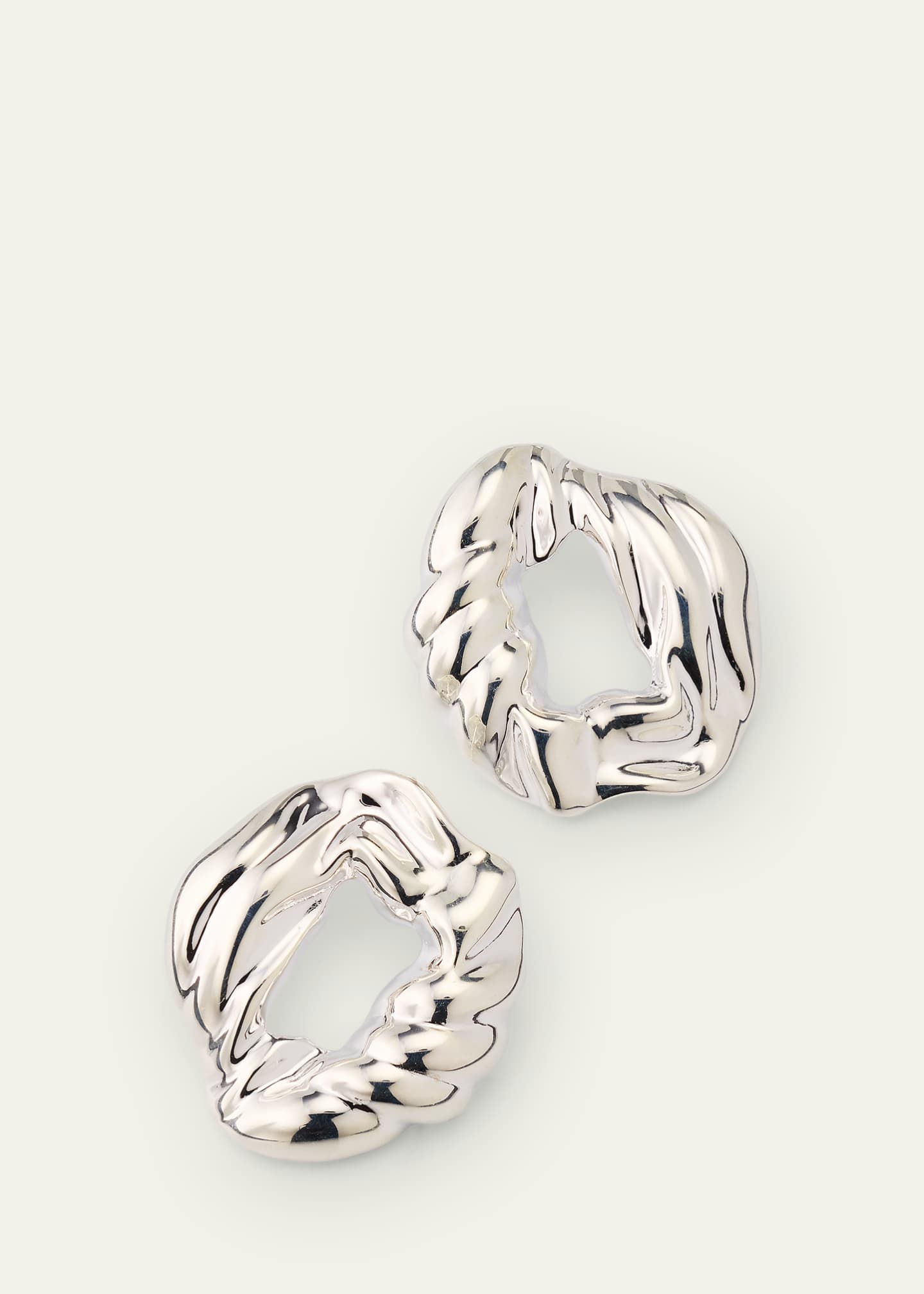 Completedworks Rhodium-Plated Recycled Silver Scrunch Hoop Earrings Image 3 of 4