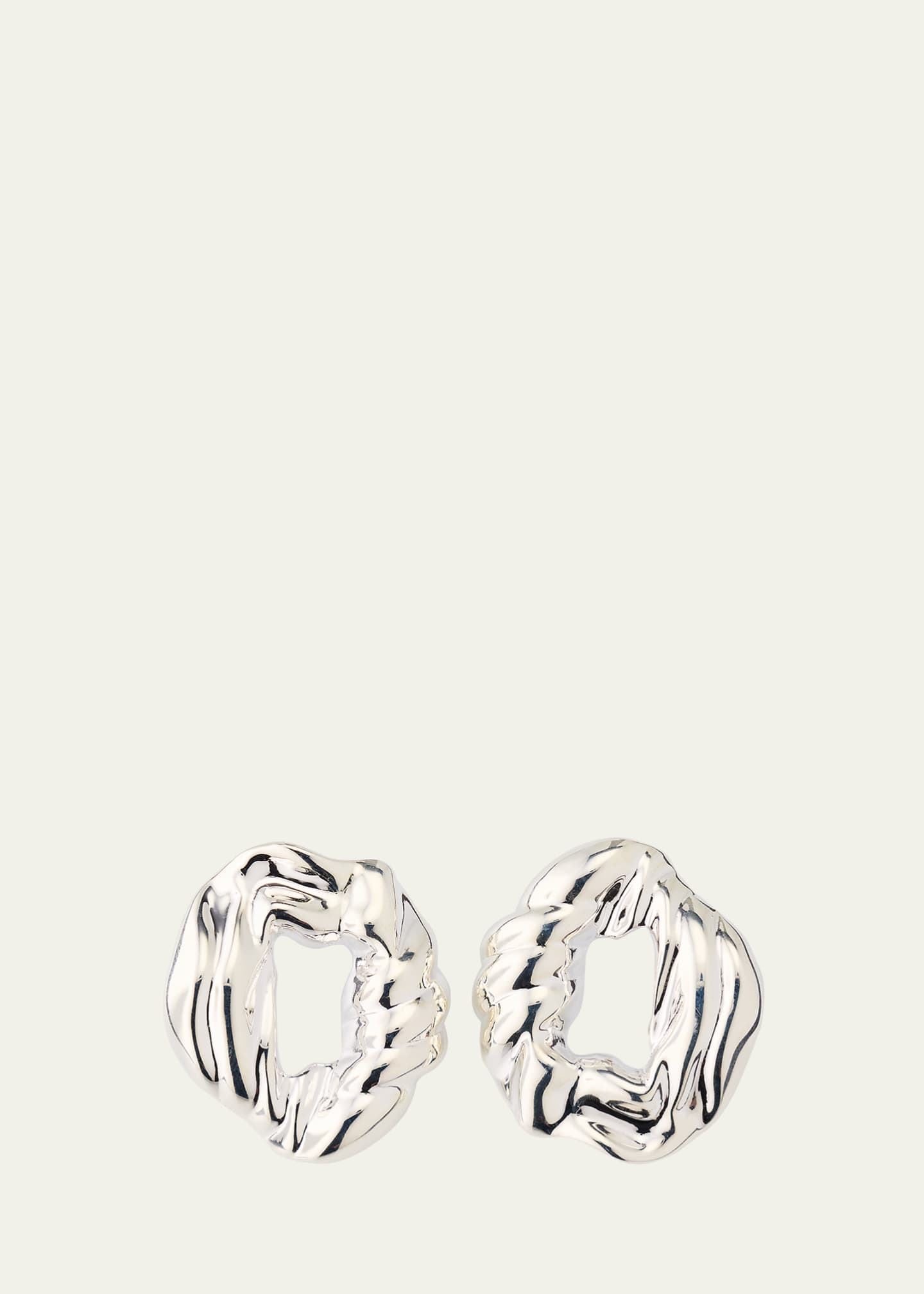 Completedworks Rhodium-Plated Recycled Silver Scrunch Hoop Earrings Image 1 of 4
