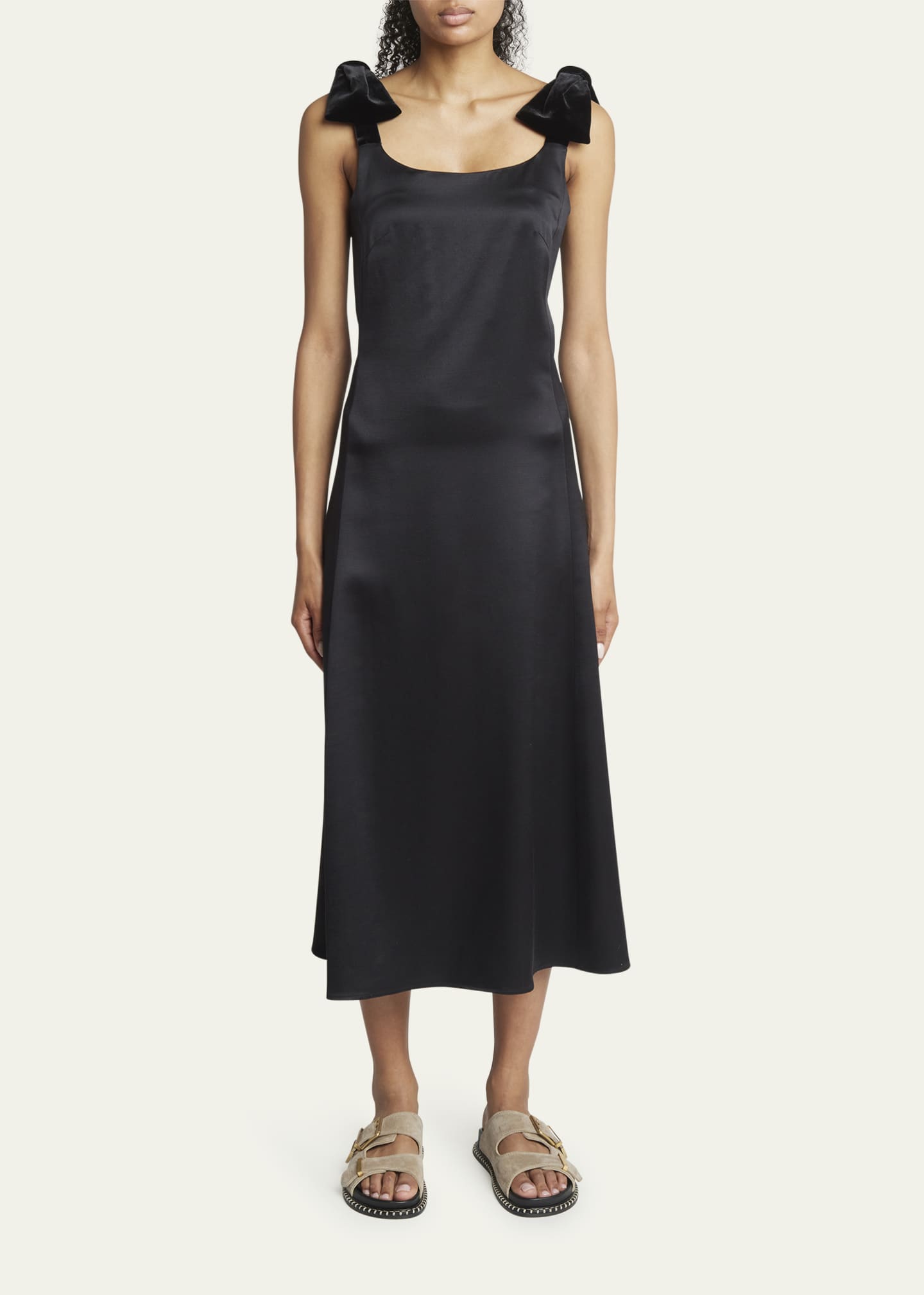 Chloe Wool Silk Satin Tank Top Dress - Bergdorf Goodman