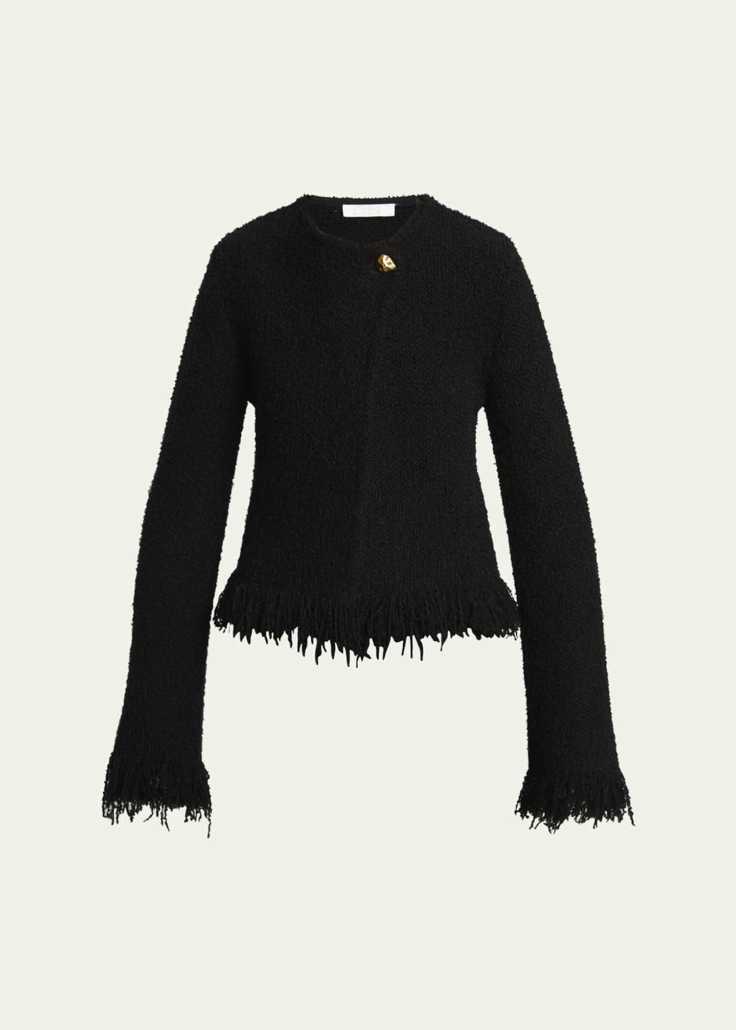Boucle fringe jacket hotsell