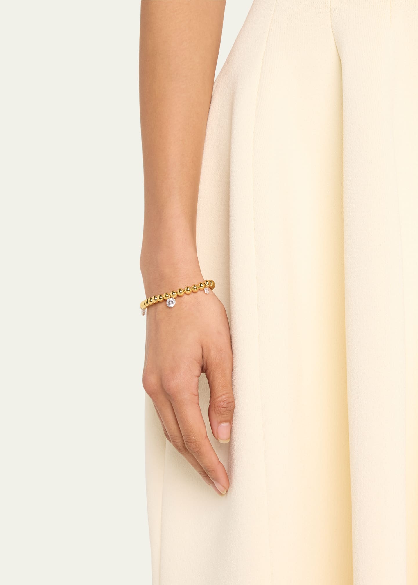 Completedworks 18K Gold Plated Recycled Silver Bracelet with Cubic Zirconia Droplets Image 2 of 4