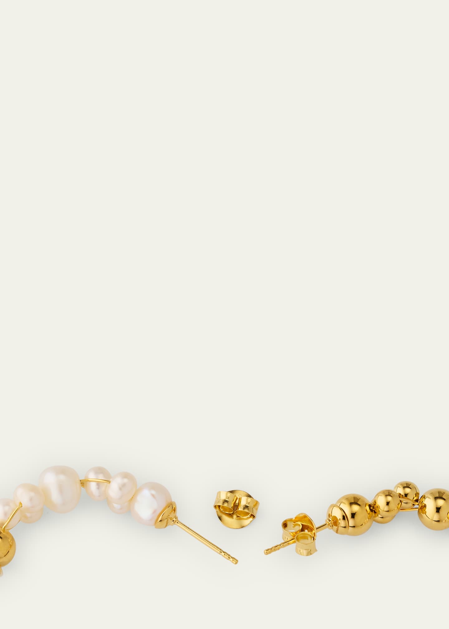 Completedworks 18K Gold-Plated Recycled Silver Freshwater Pearl Half Hoop Earrings Image 4 of 4