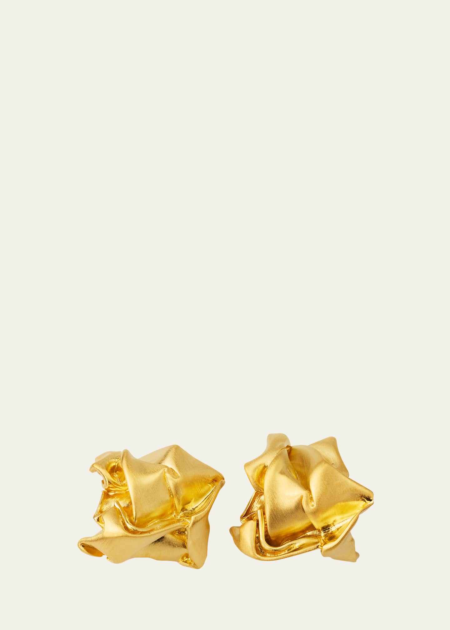 Completedworks Gold Plated Recycled Sterling Silver Crunched Stud Earrings Image 1 of 4