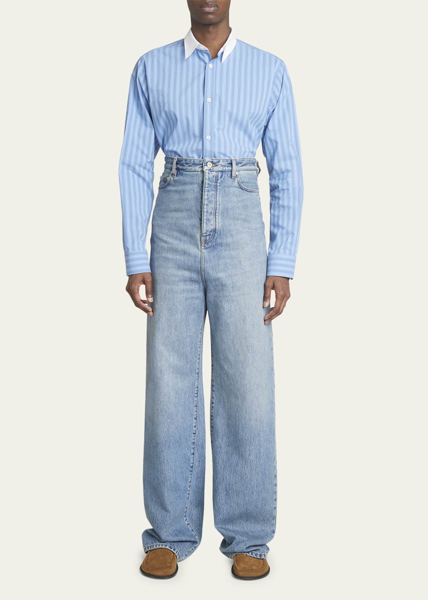 Loewe Men's Wide-Leg Denim Jeans Image 2 of 5