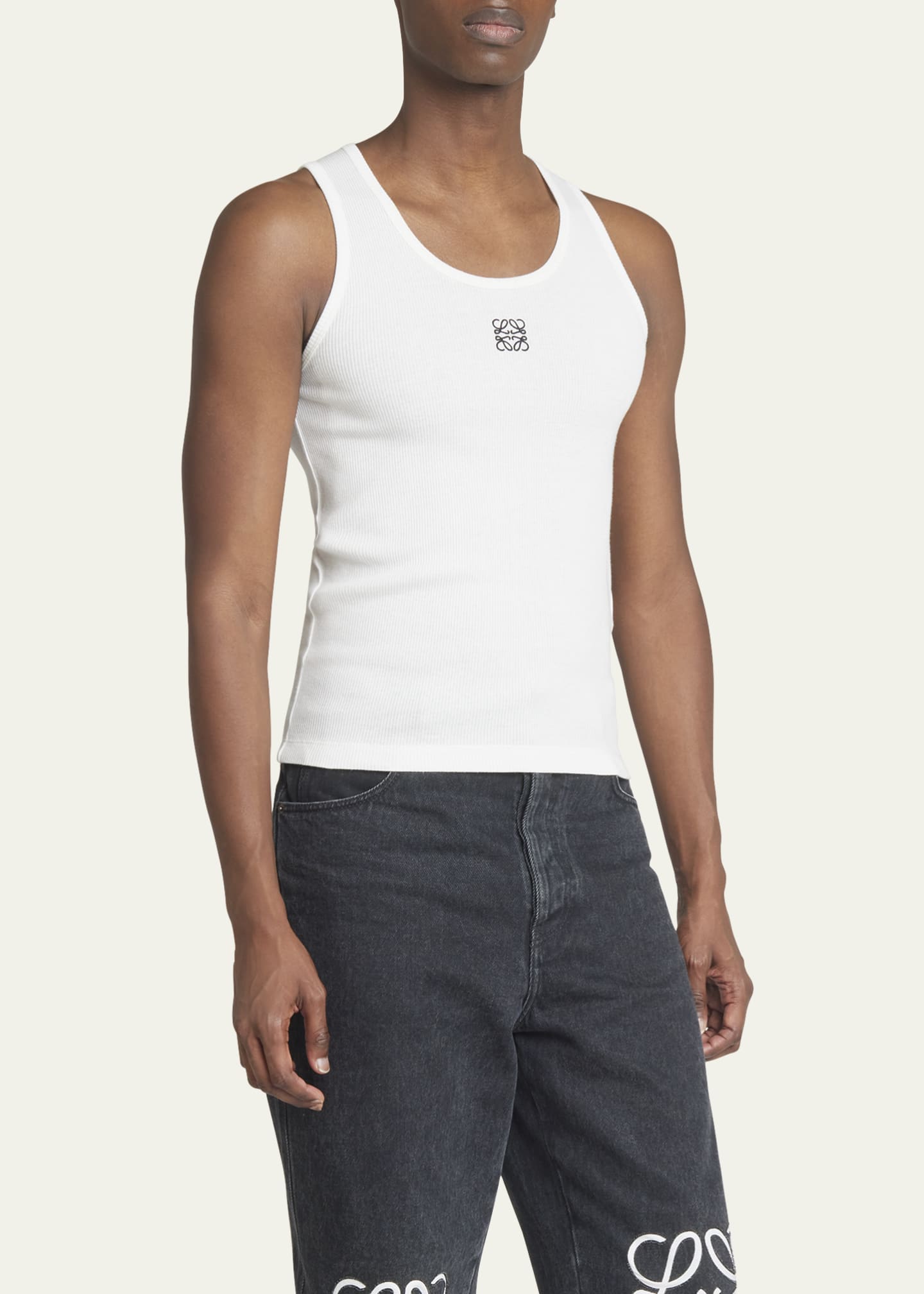 Loewe - White Anagram Tank Top  Vest top outfits, Casual day outfits, Tank  top outfits