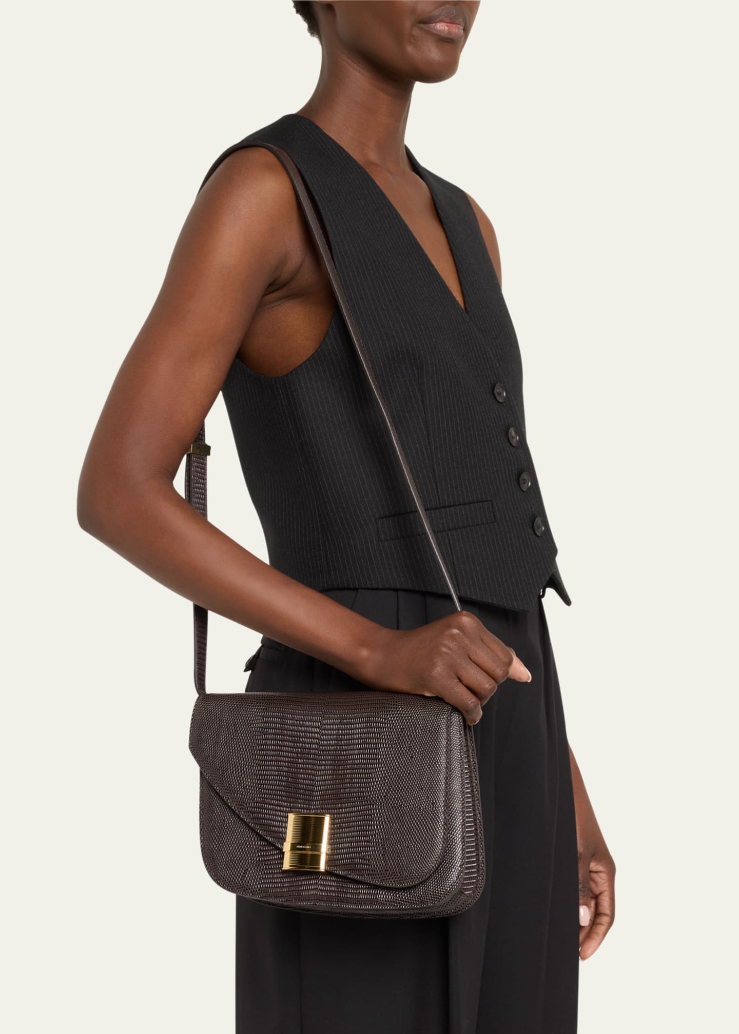 Ferragamo Fiamma Lizard Print Saddle Crossbody Bag Bergdorf Goodman