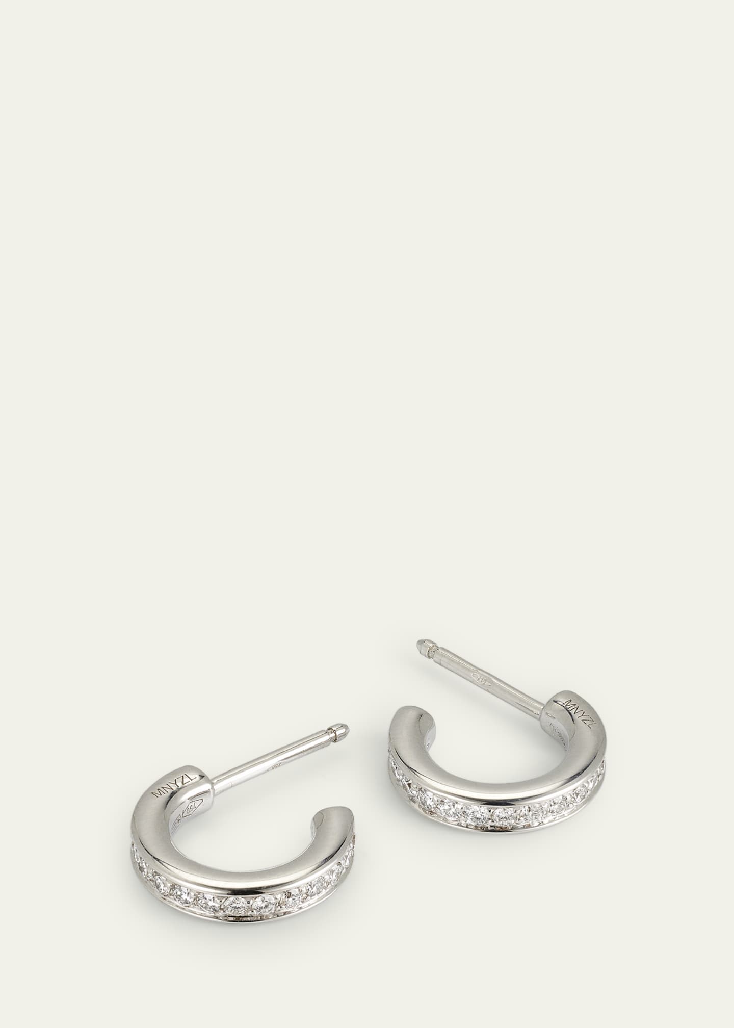 Pomellato Together 18K White Gold Diamond Hoop Earrings Image 3 of 4