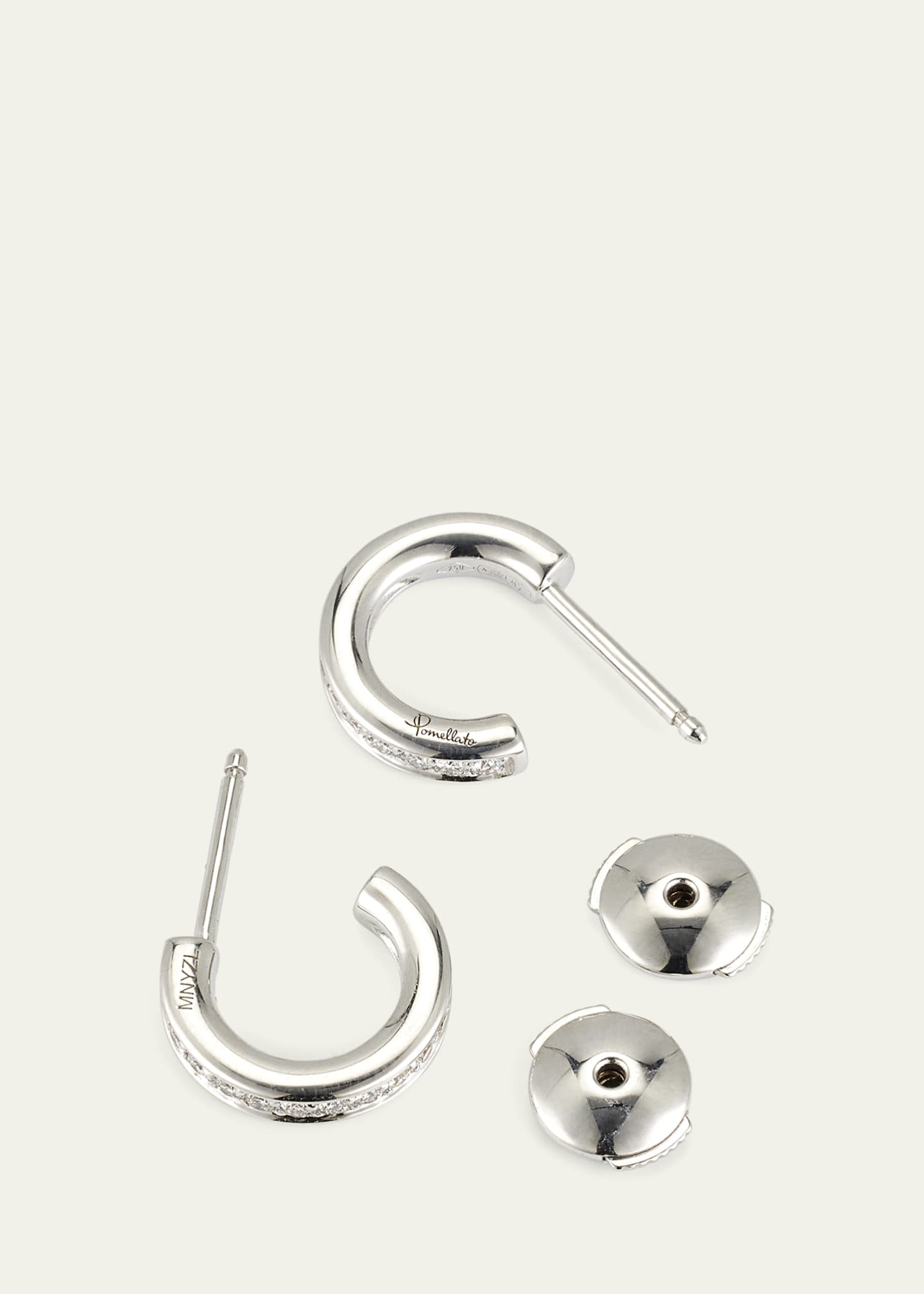 Pomellato Together 18K White Gold Diamond Hoop Earrings Image 4 of 4