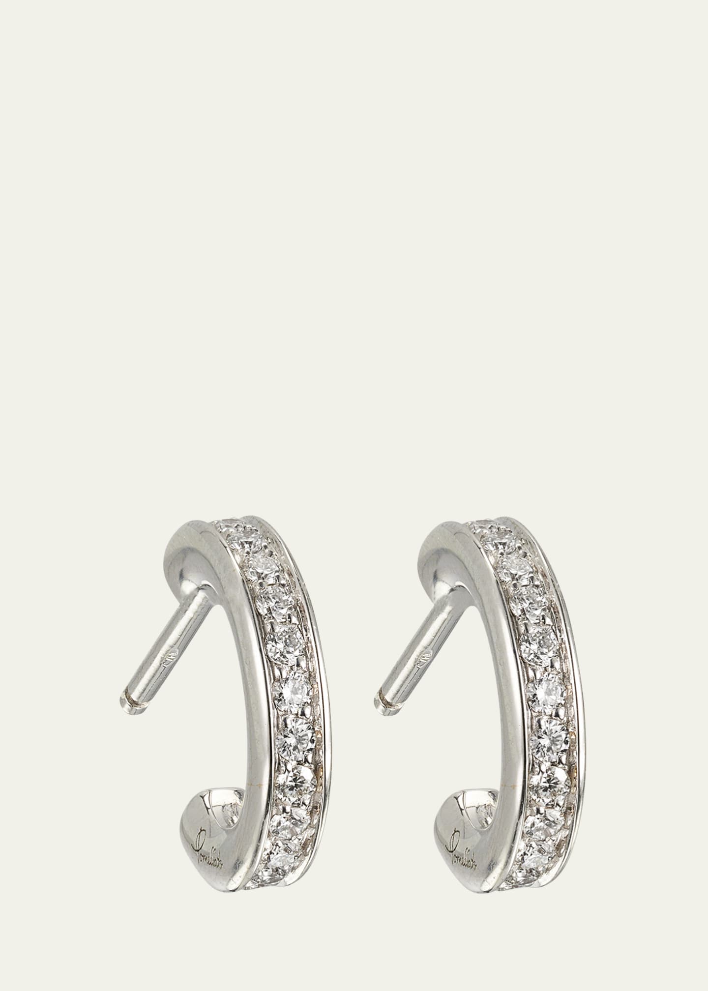 Pomellato Together 18K White Gold Diamond Hoop Earrings Image 1 of 4