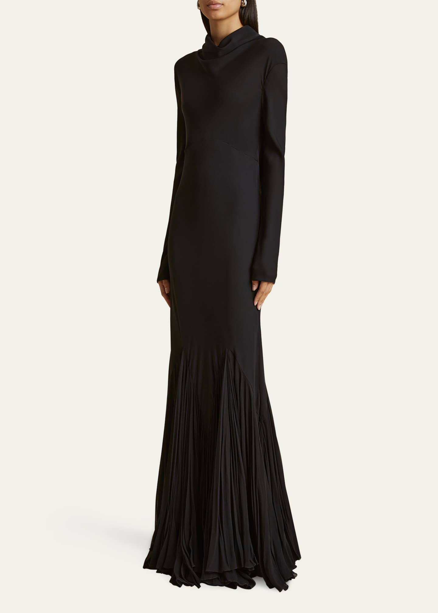 turtleneck mermaid maxi dress