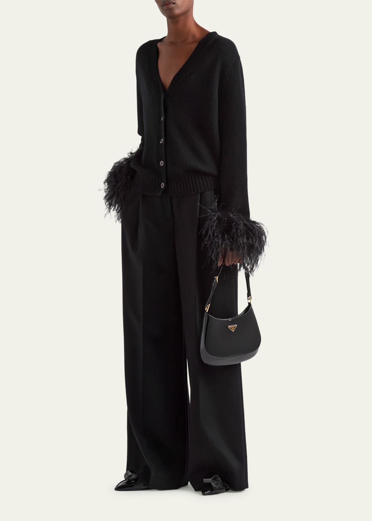 Prada feather hot sale pants
