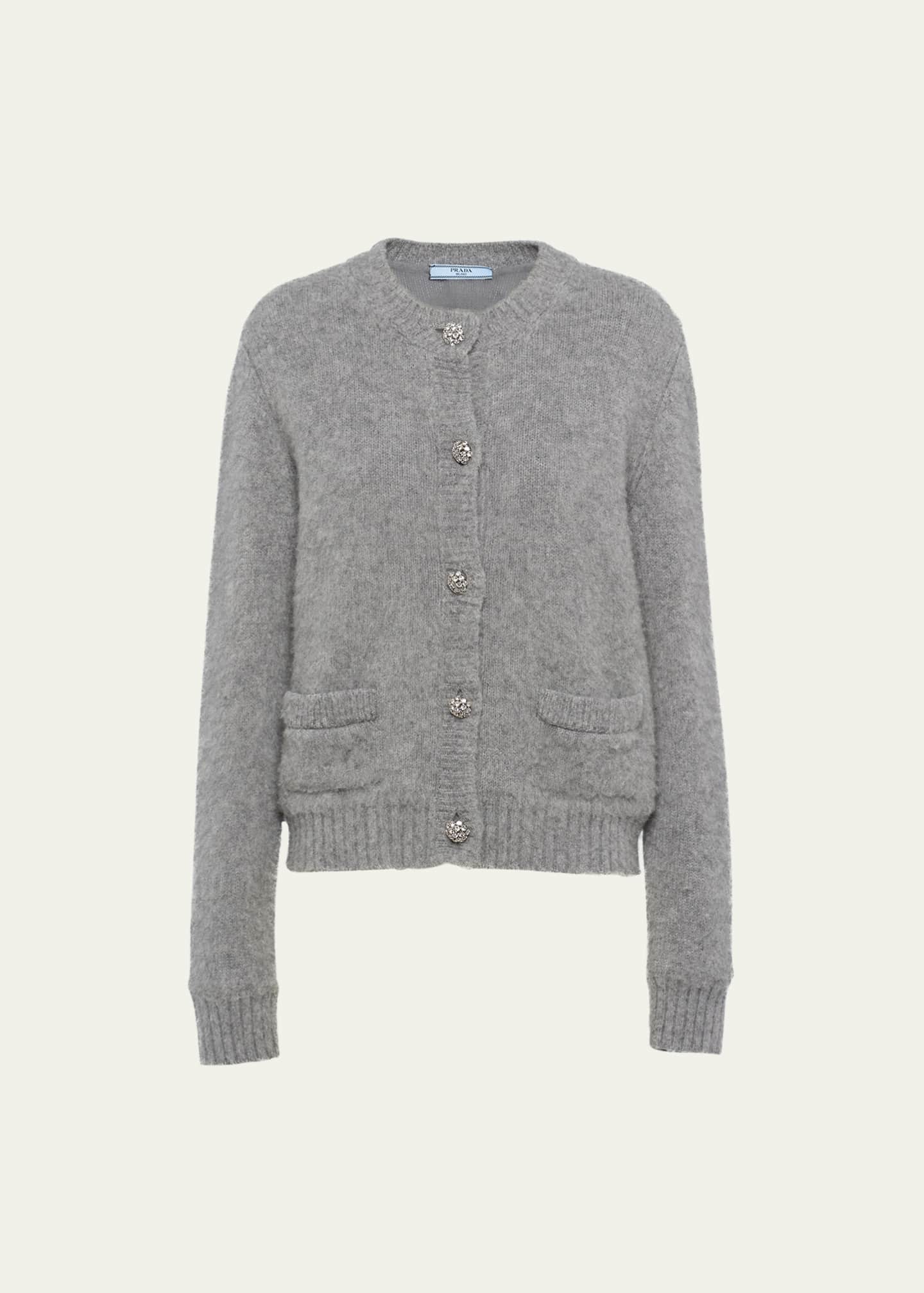 Prada Jeweled Button Cashmere Cardigan Bergdorf Goodman