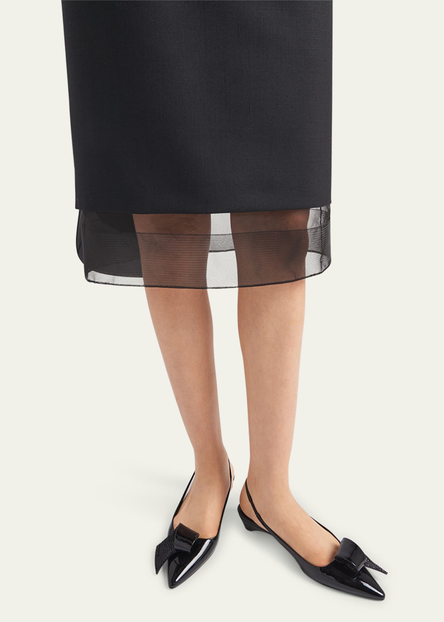 Prada Wool Pencil Midi Skirt with Crinoline Image 4 of 4