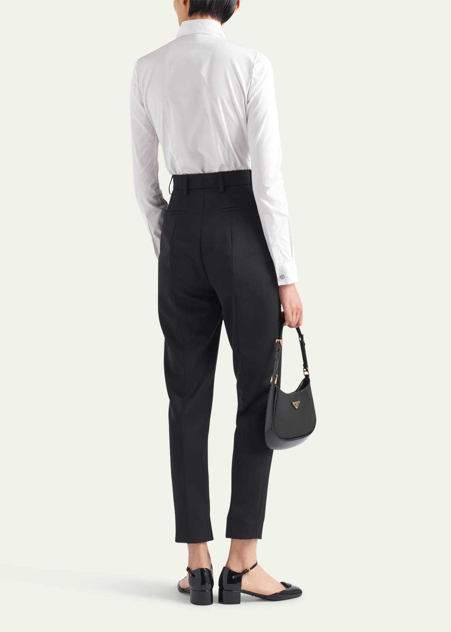 Prada Poplin Long-Sleeve Top with Crystal Buttons Image 3 of 3