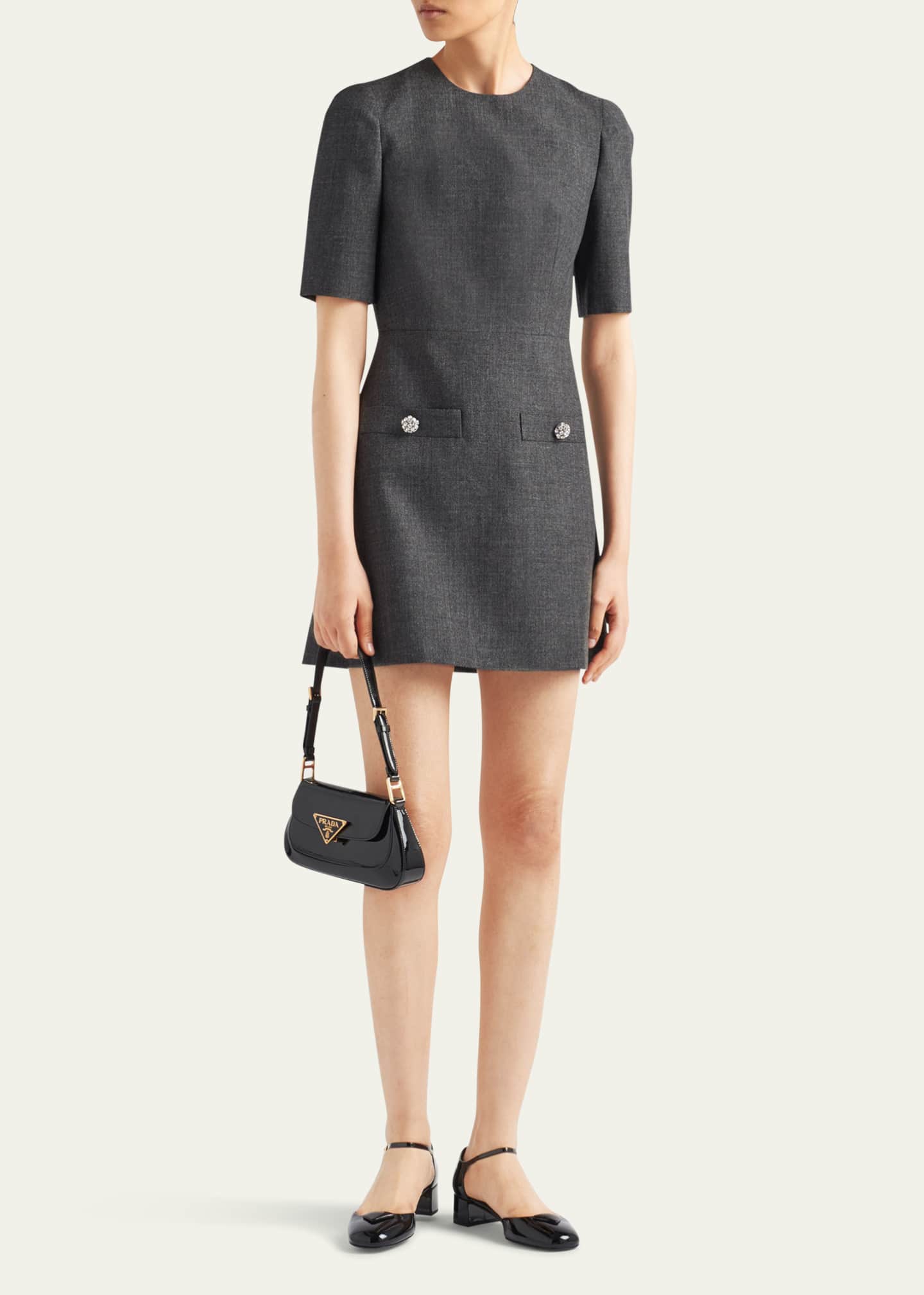 Prada appliquéd shell mini dress shop