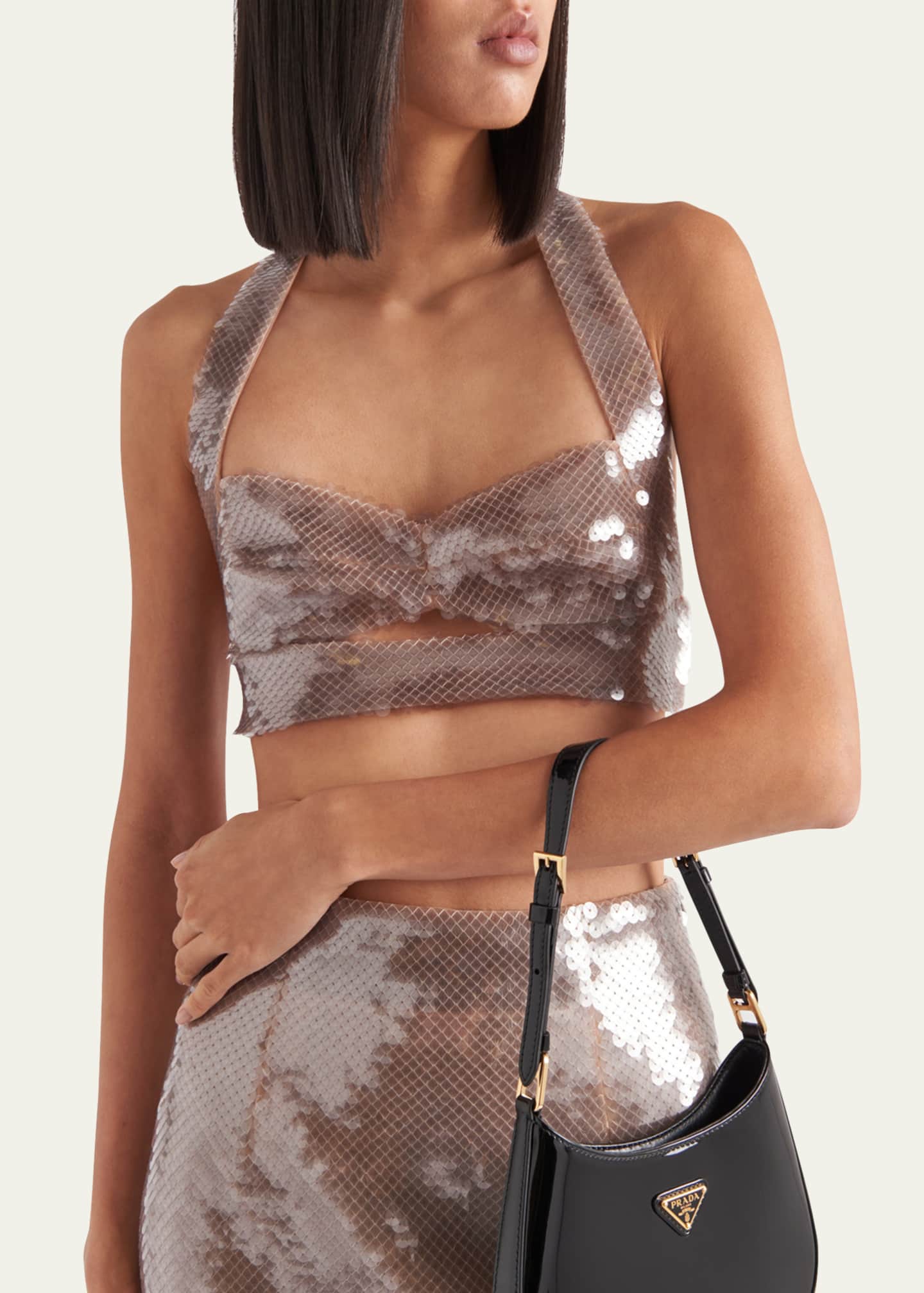 Prada Sequined Tulle Halter Top Image 4 of 5