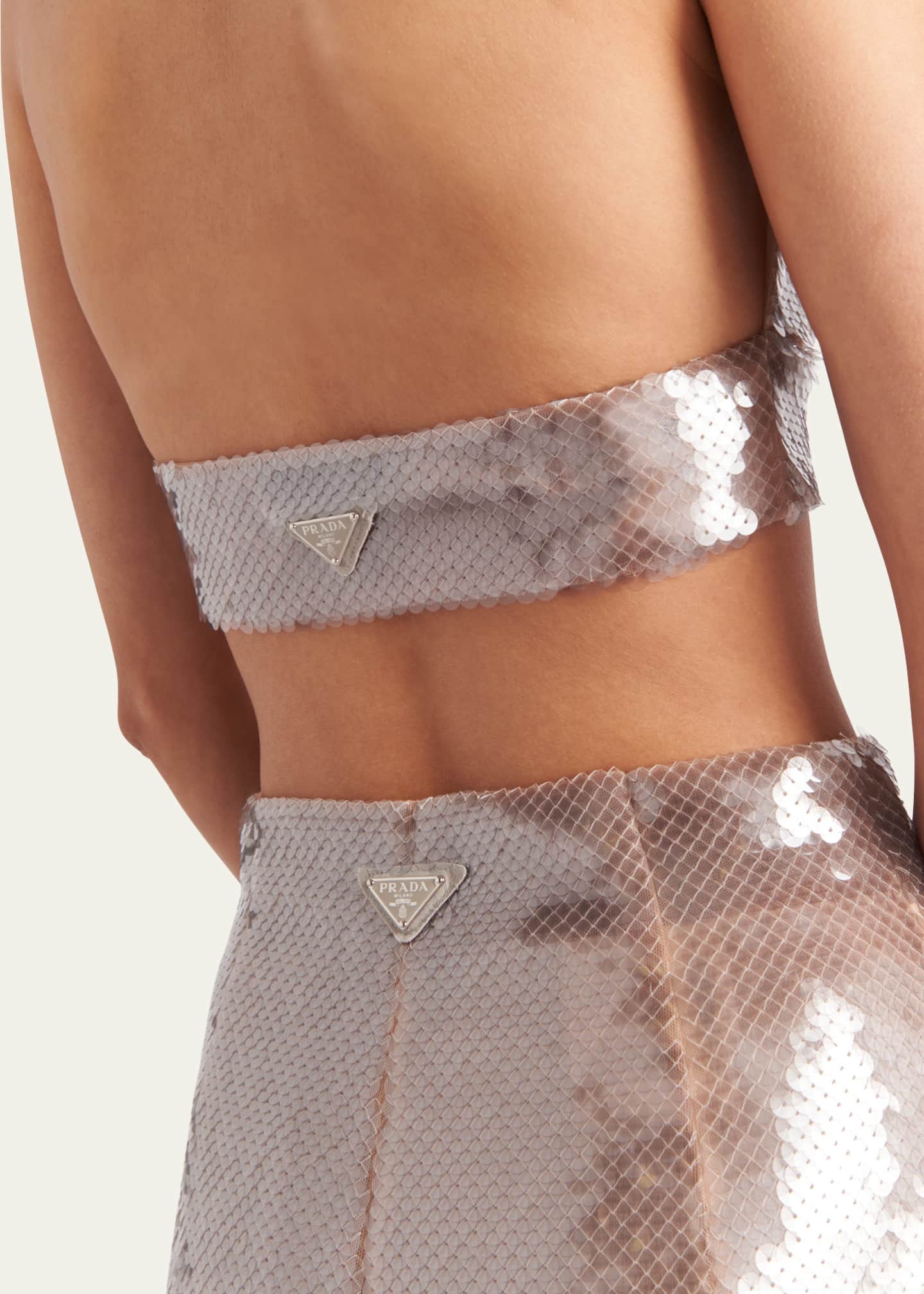 Prada Sequined Tulle Halter Top Image 5 of 5