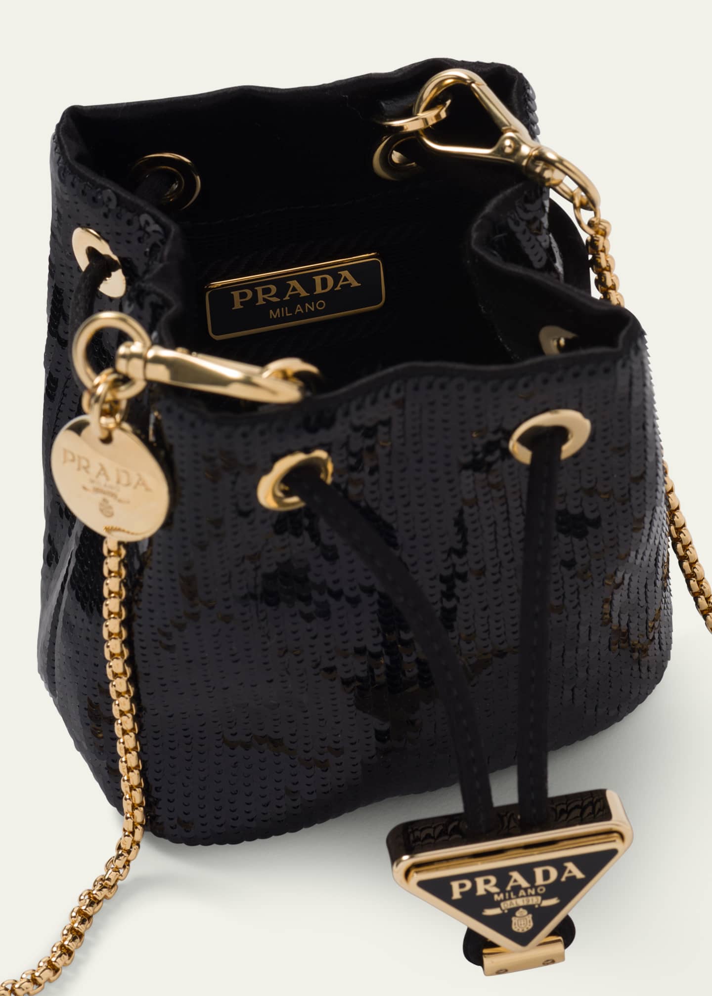 Prada Mini Sequin Drawstring Bucket Bag Image 3 of 3