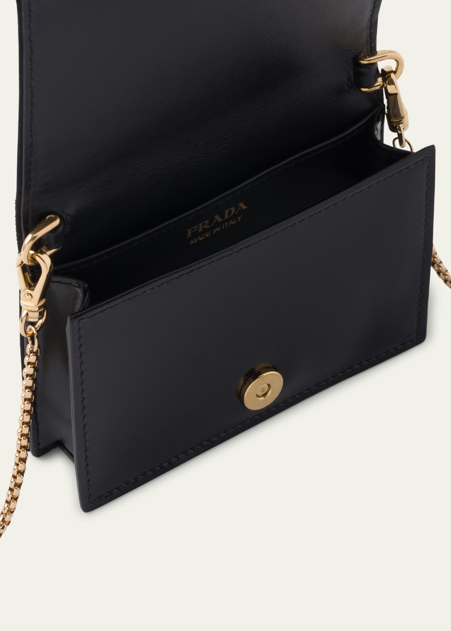 Prada Triangle Logo Sequin Card Holder with Chain Strap Image 3 of 3