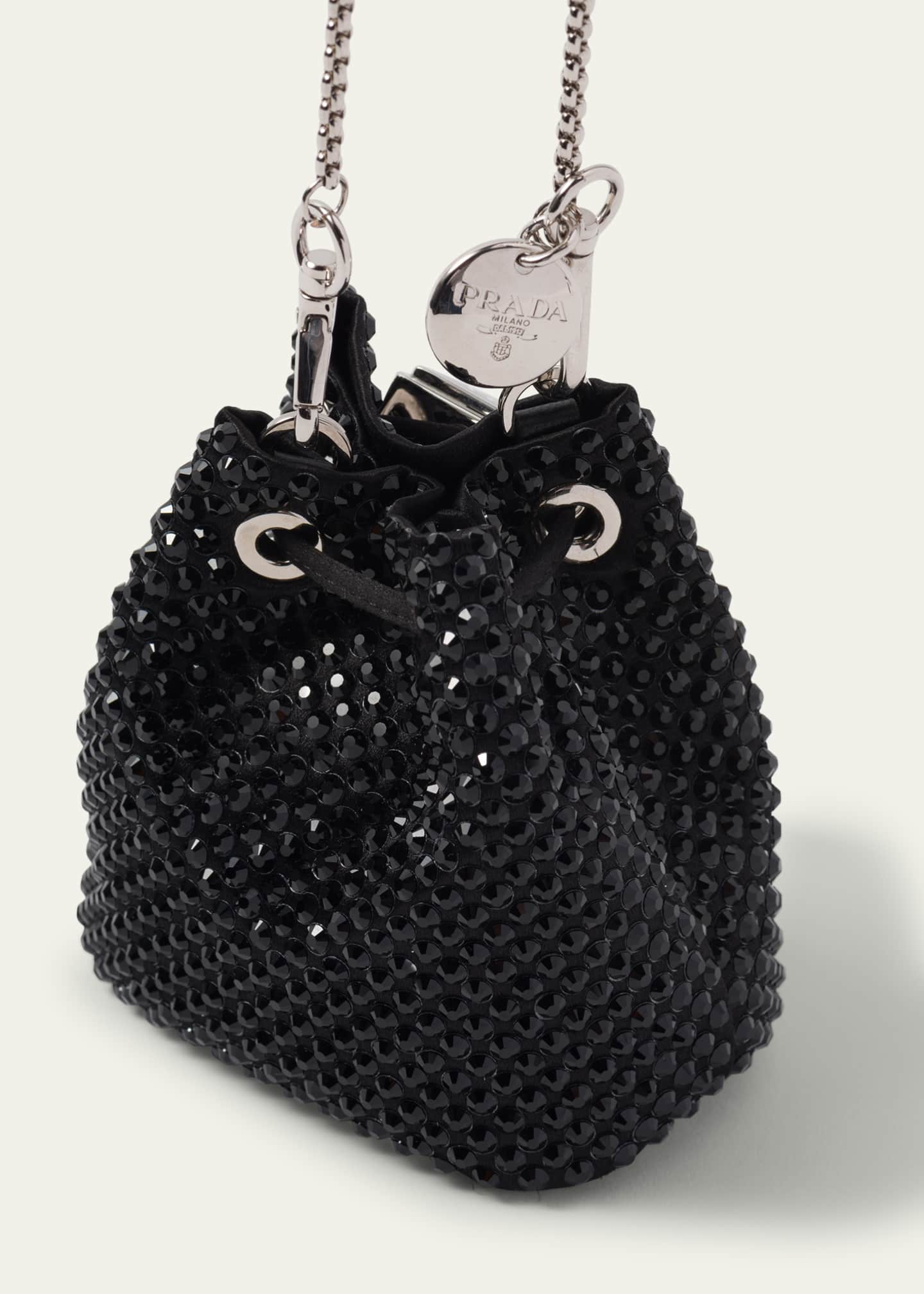 Prada Mini Drawstring Crystal Bucket Bag Image 2 of 3