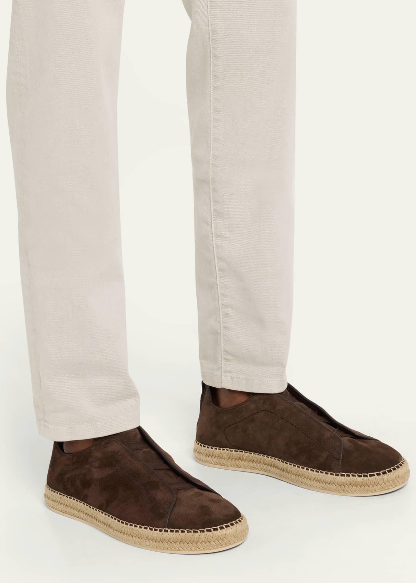 Men's Triple Stitch Suede Espadrille Sneakers