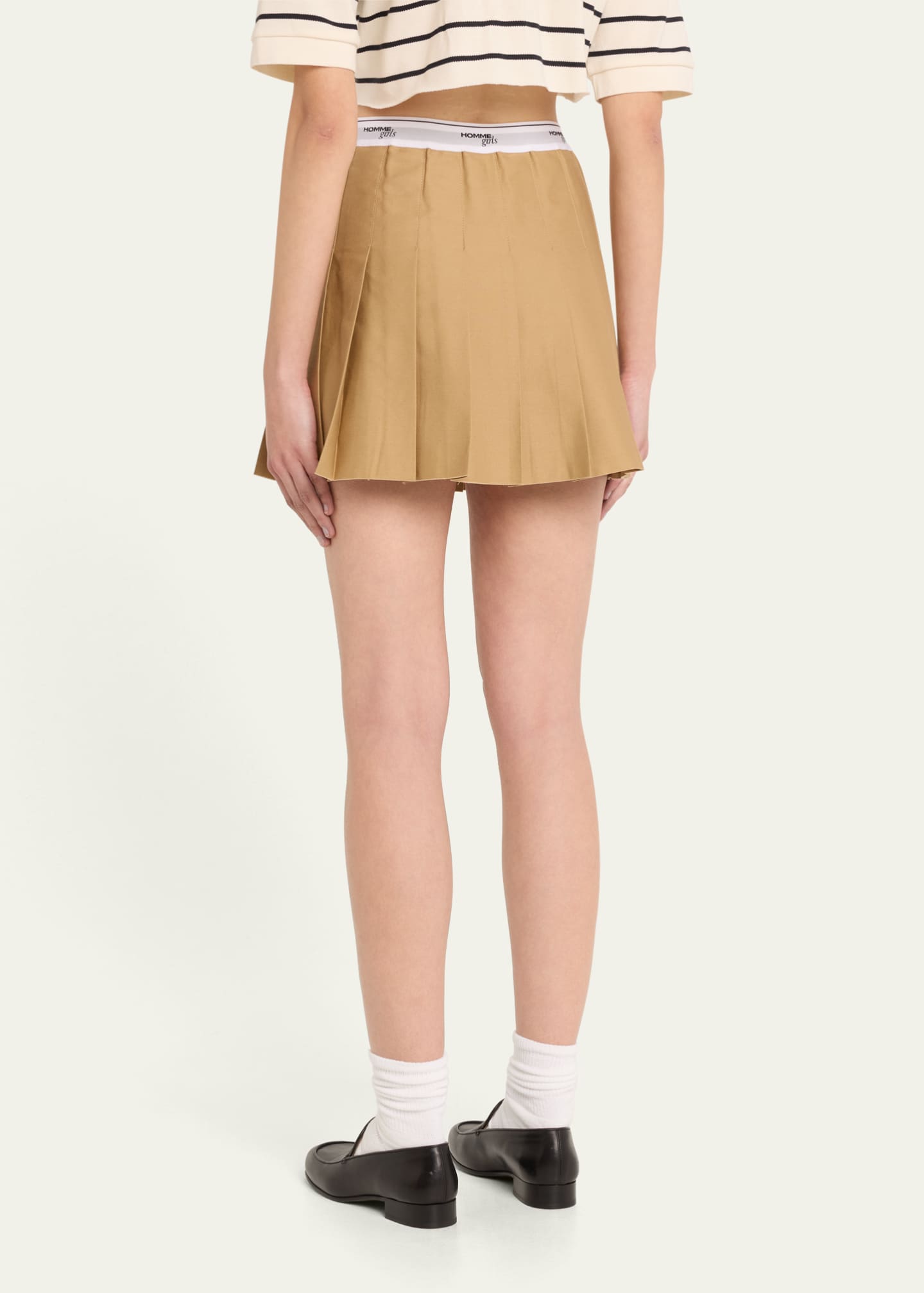 Pleated Khaki Mini Skirt – HOMMEGIRLS