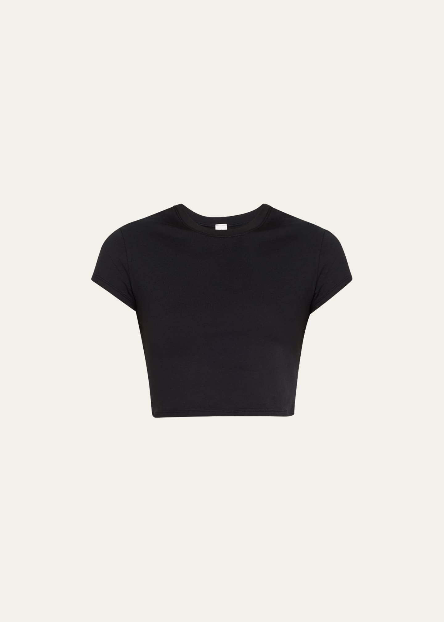 Alo Yoga Black Alosoft Crop Finesse Short Sleeve T-shirt XS new