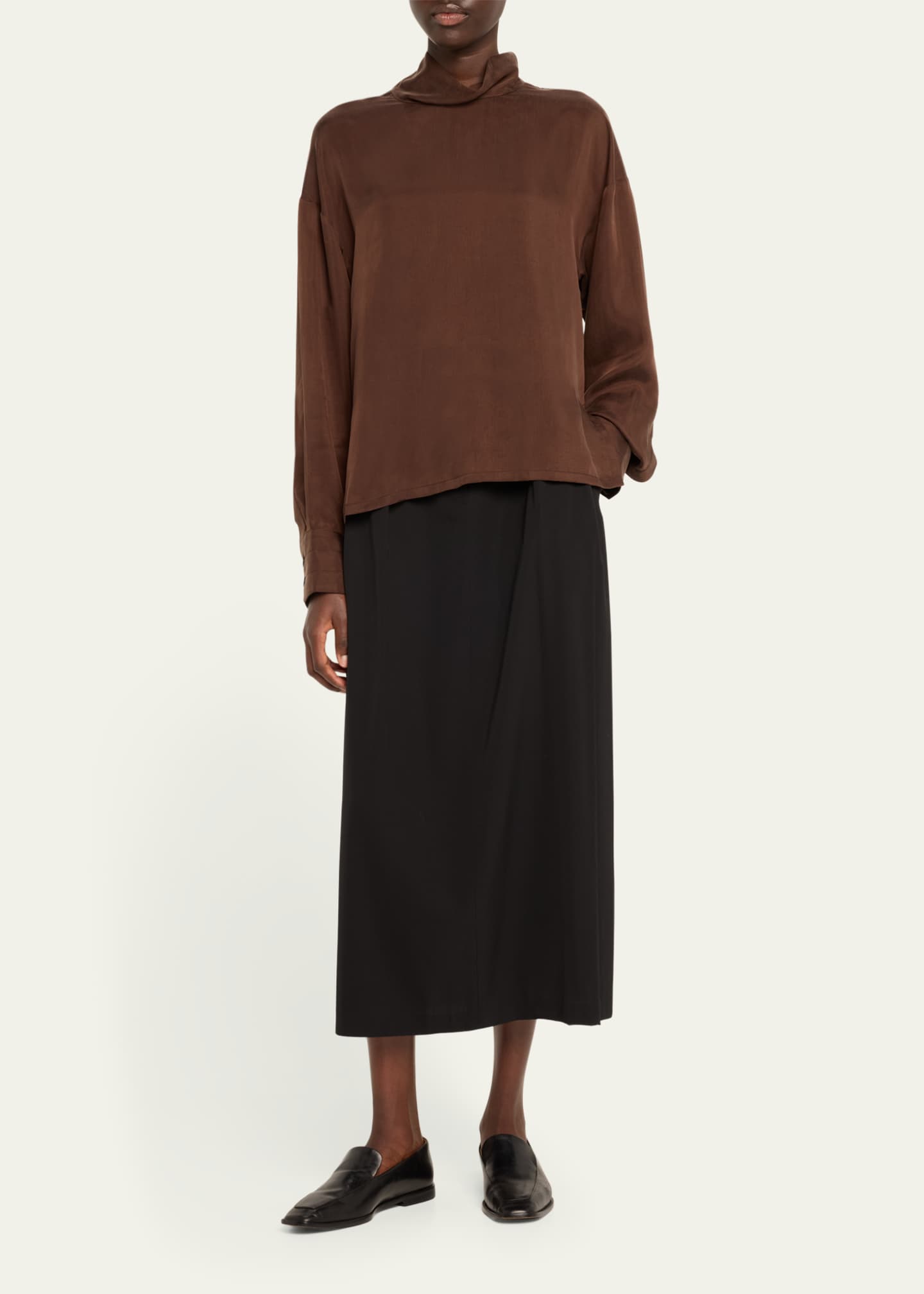 MARIA MCMANUS Mock Neck Back Zip Top