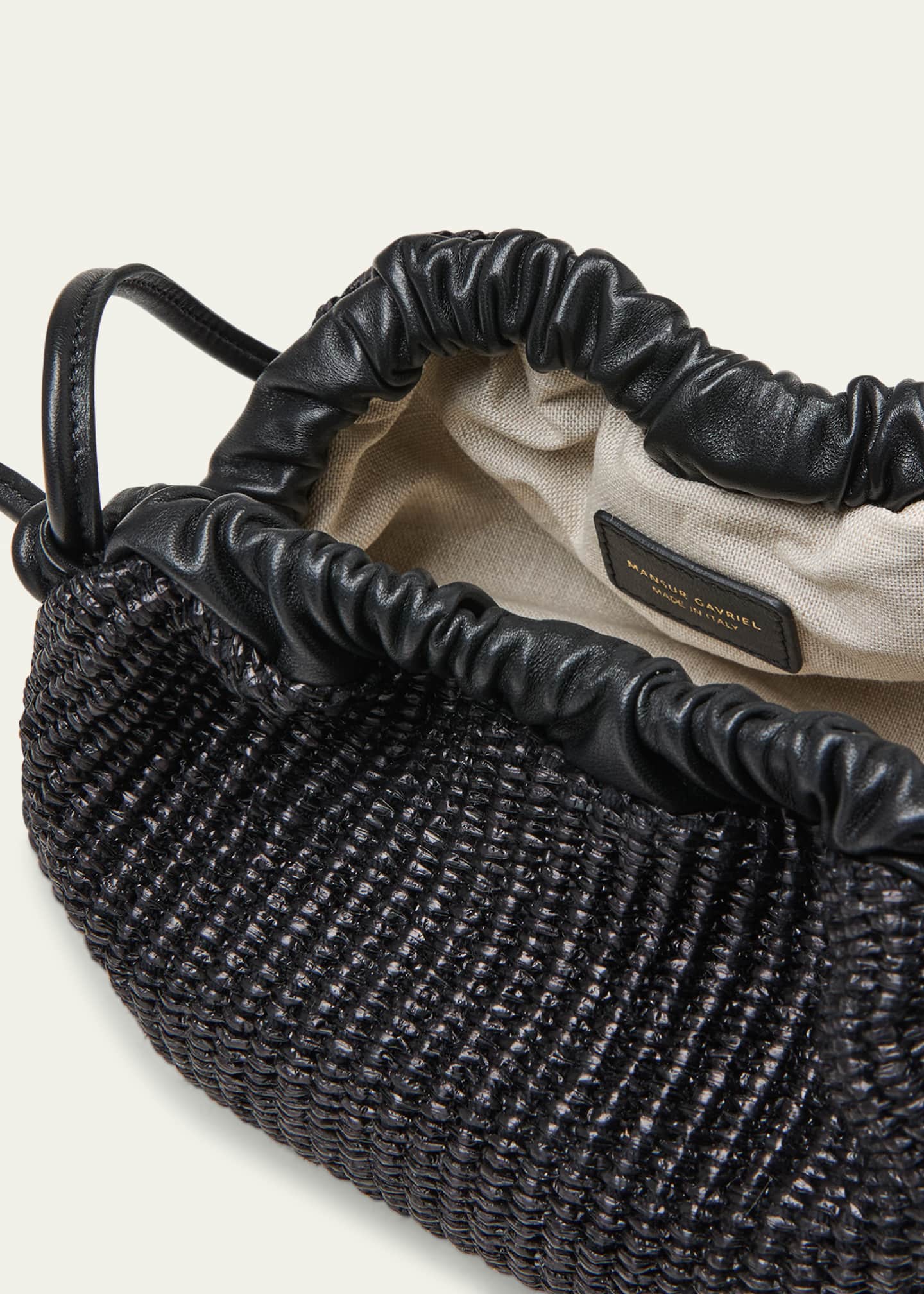 Mansur Gavriel Cloud Mini Raffia Clutch Bag - Bergdorf Goodman