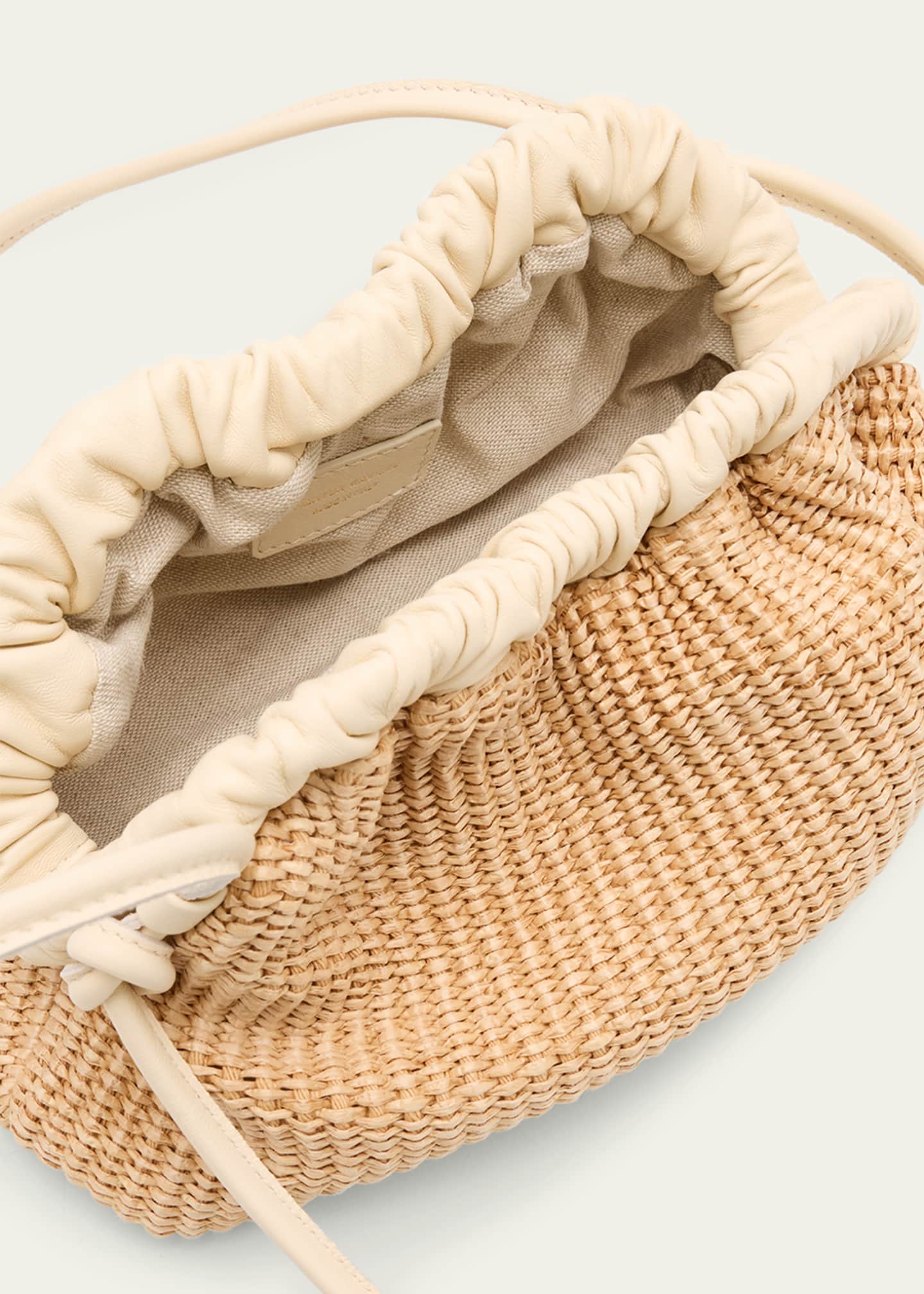 Mansur Gavriel Cloud Mini Raffia Clutch Bag Image 4 of 6